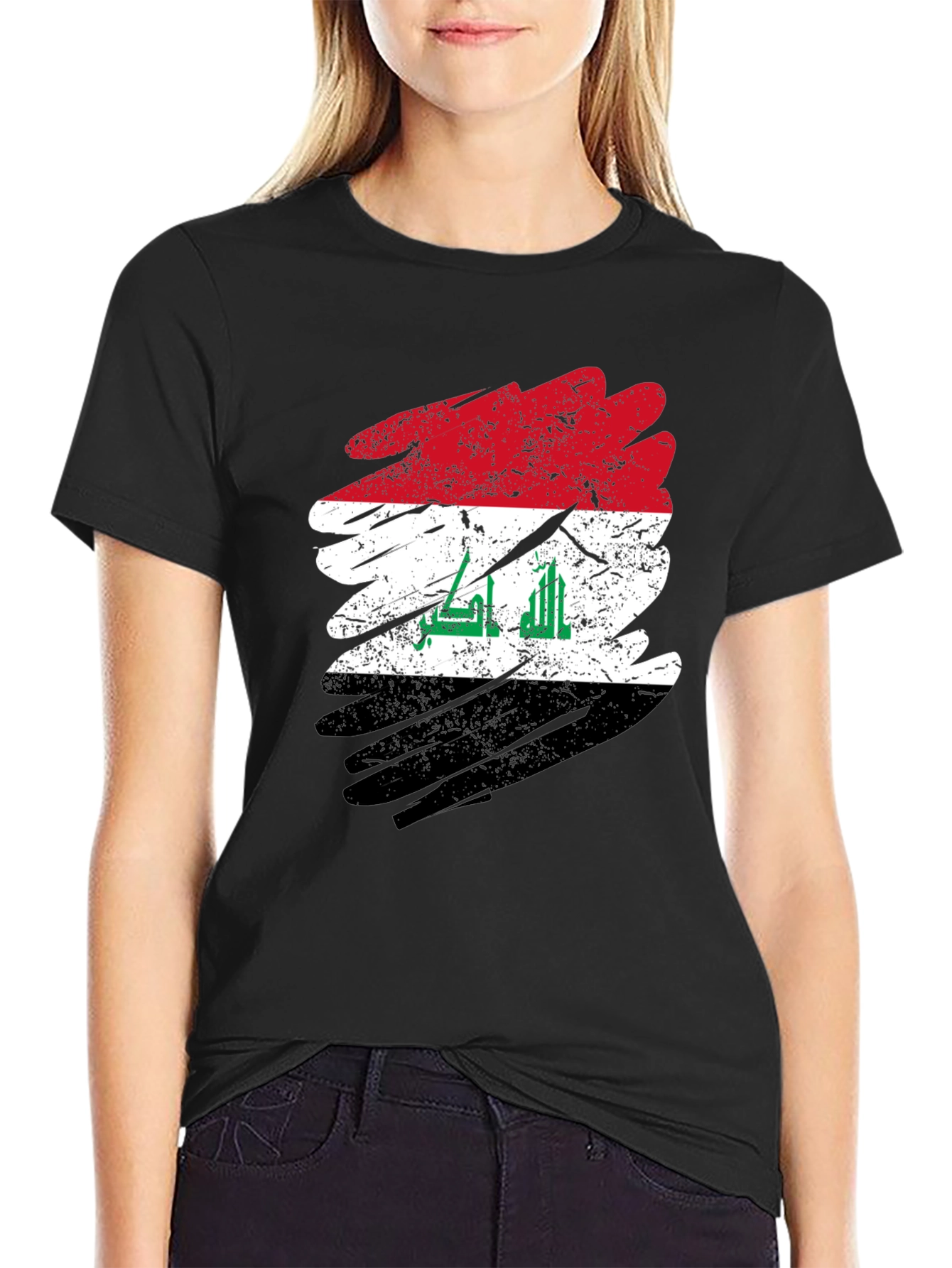 Iraq Flag Distressed T-Shirt