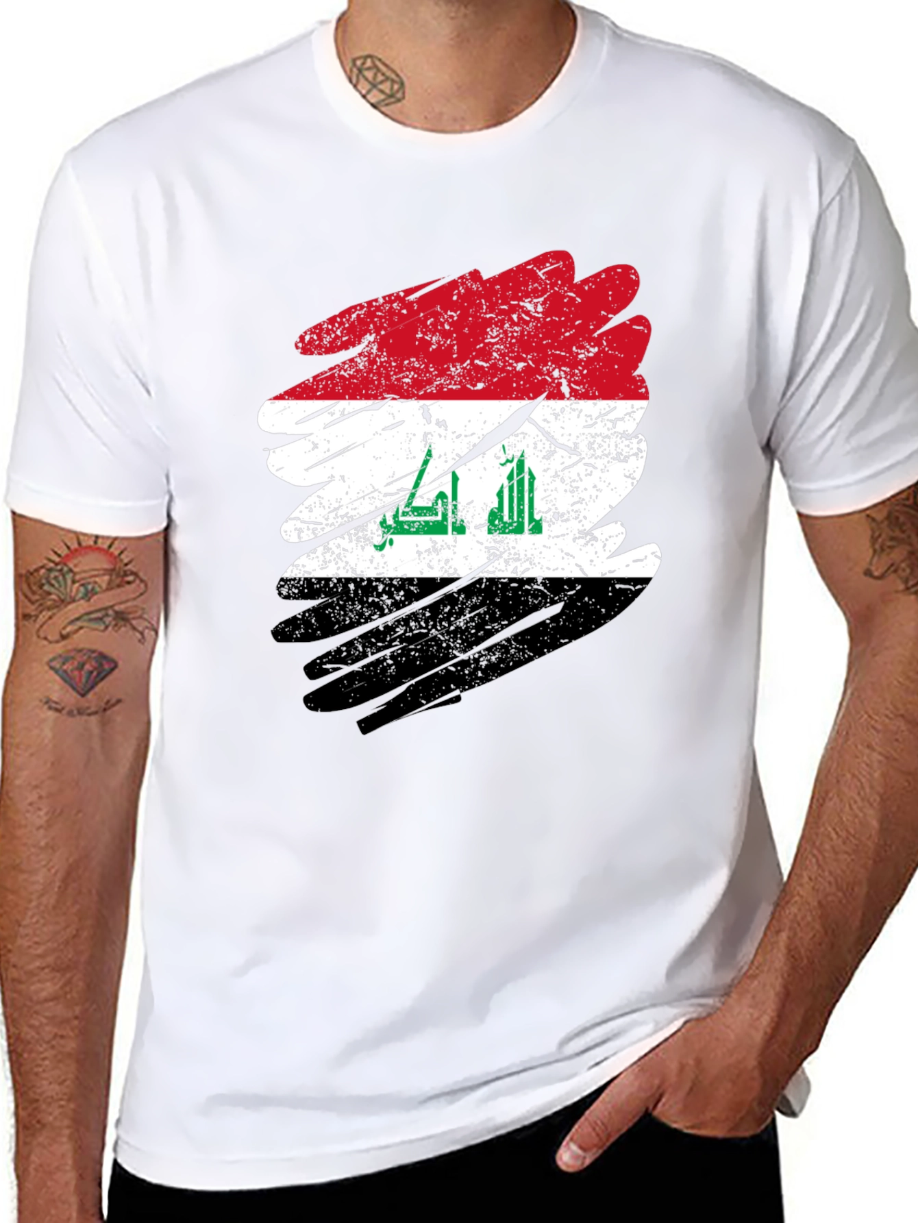 Iraq Flag Distressed T-Shirt