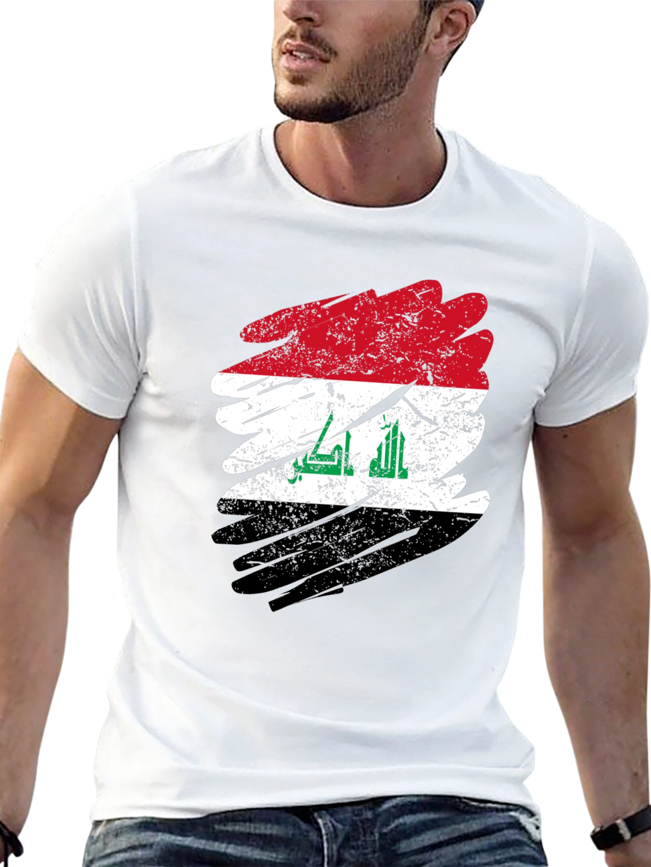 Iraq Flag Distressed T-Shirt