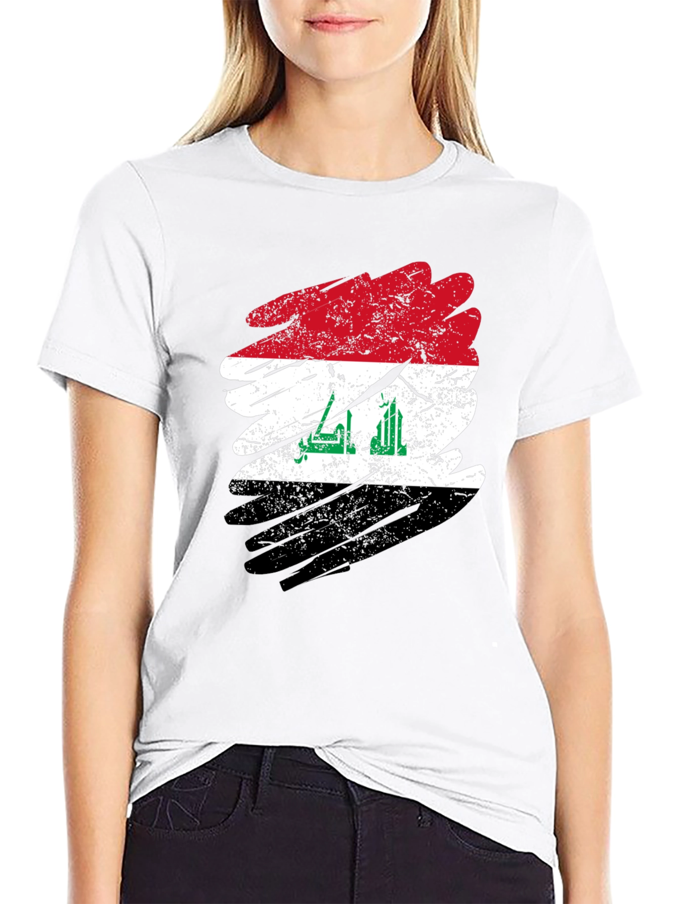 Iraq Flag Distressed T-Shirt
