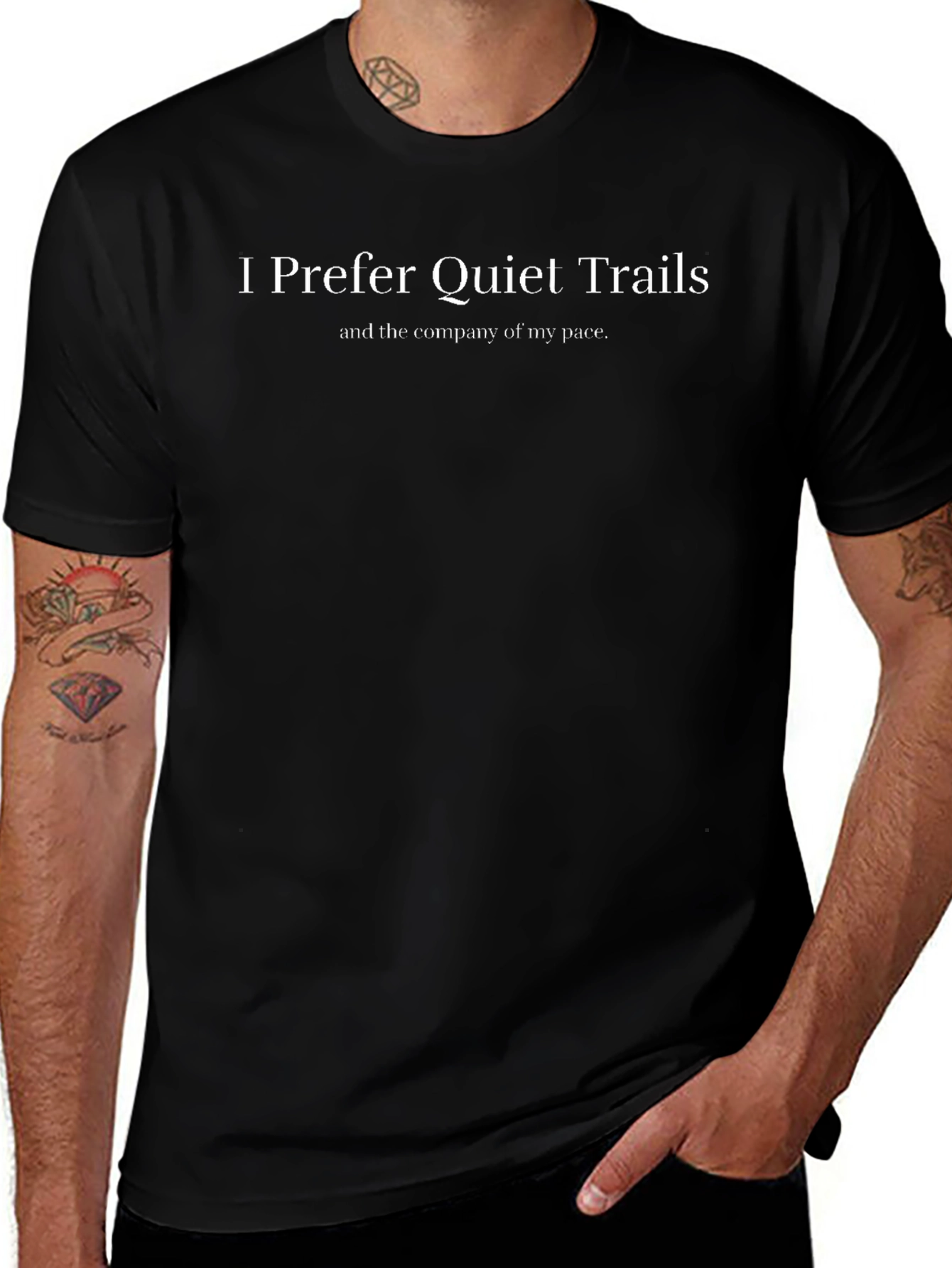 Quiet Trails Graphic Tee - Black Cotton
