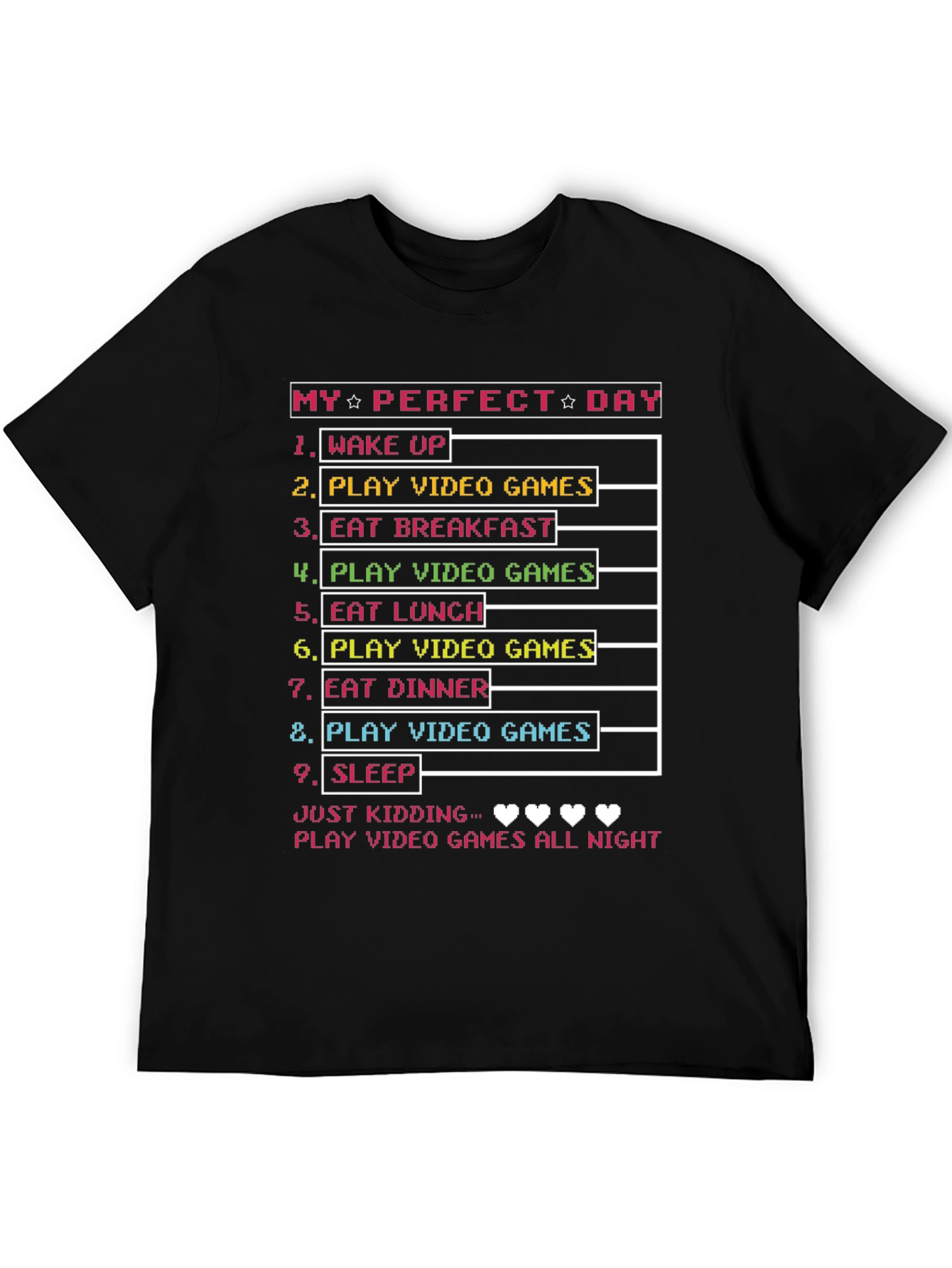 Gamers Perfect Day T-Shirt - Video Game Lover Tee