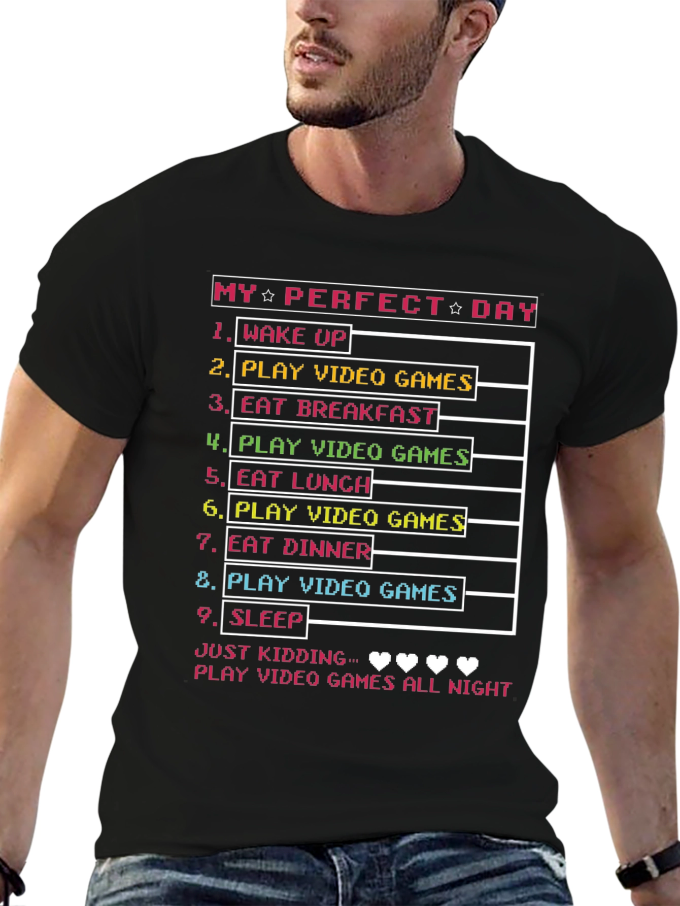 Gamers Perfect Day T-Shirt - Video Game Lover Tee
