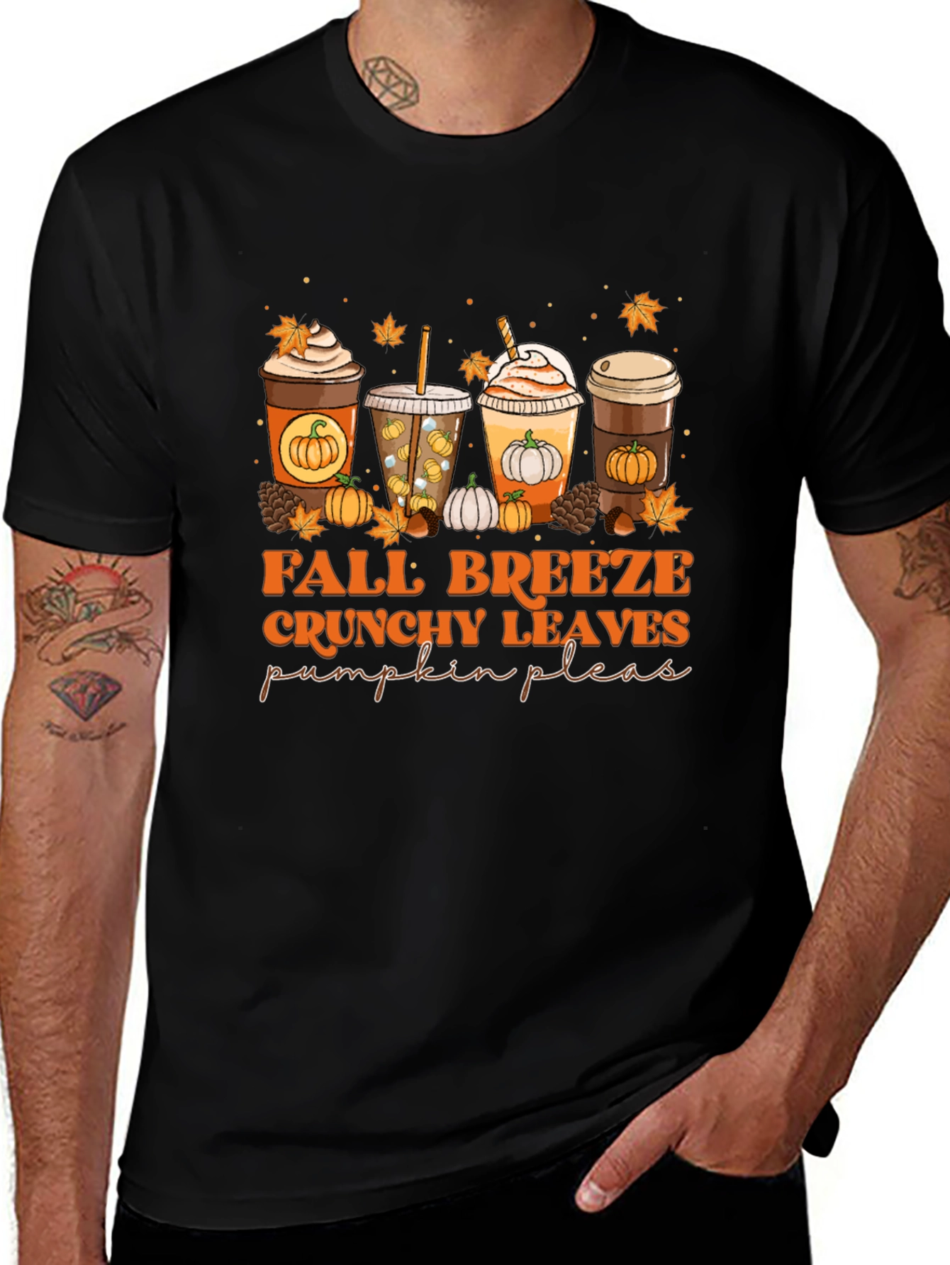 Fall Breeze Crunchy Leaves Pumpkin Please T-Shirt