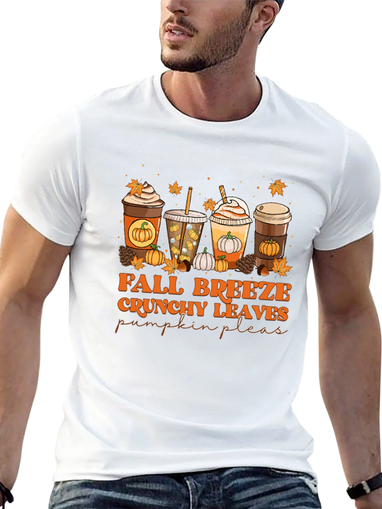 Fall Breeze Crunchy Leaves Pumpkin Please T-Shirt