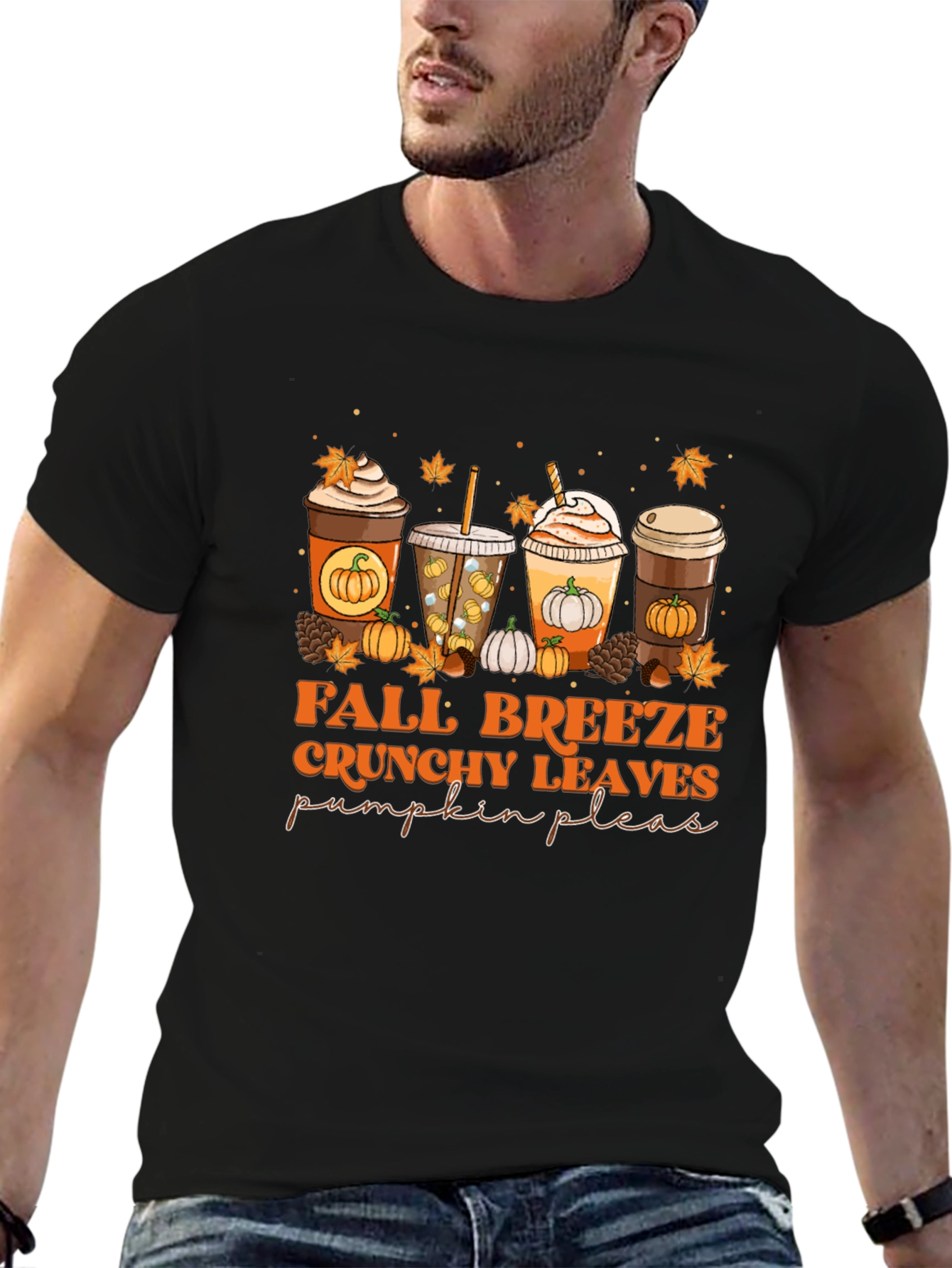 Fall Breeze Crunchy Leaves Pumpkin Please T-Shirt
