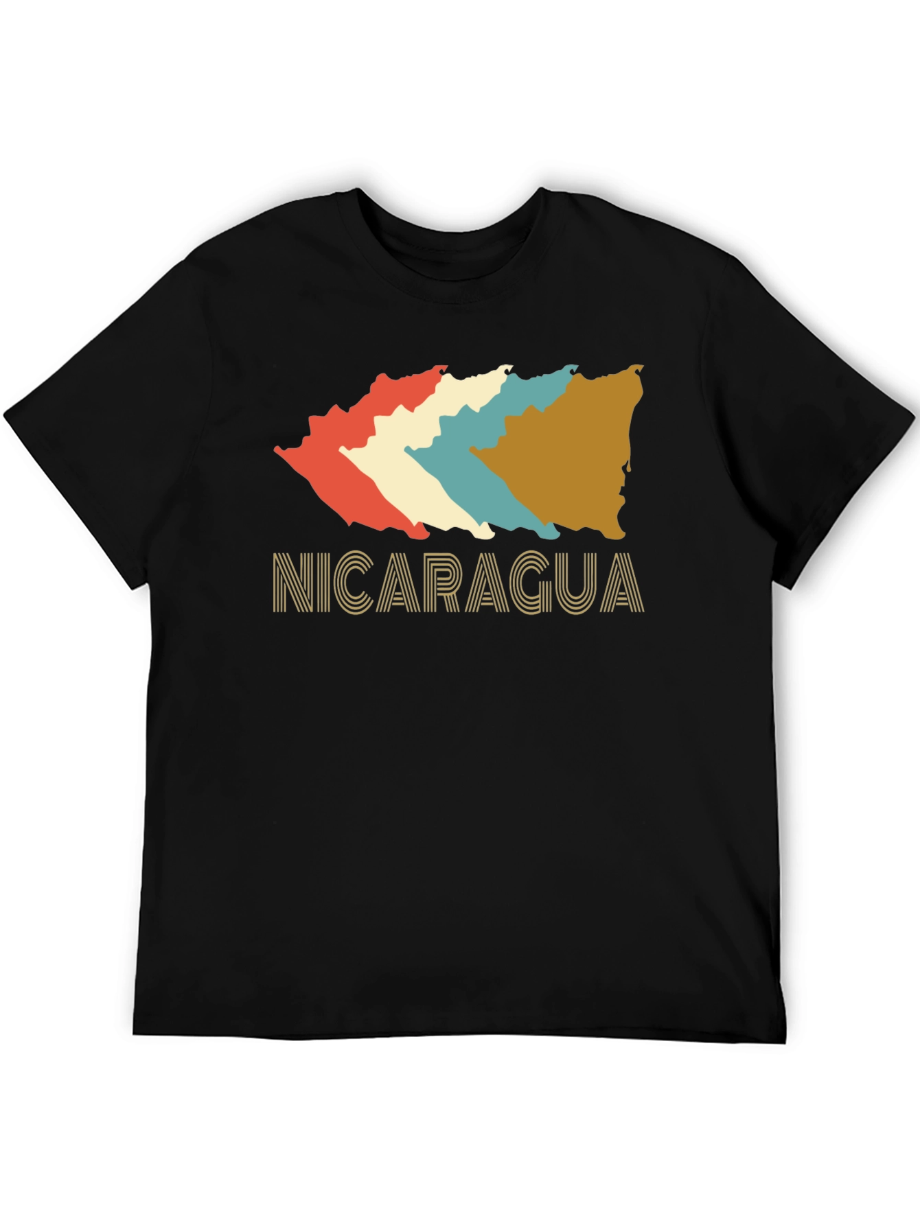 Nicaragua Retro T-Shirt - Black Cotton Tee
