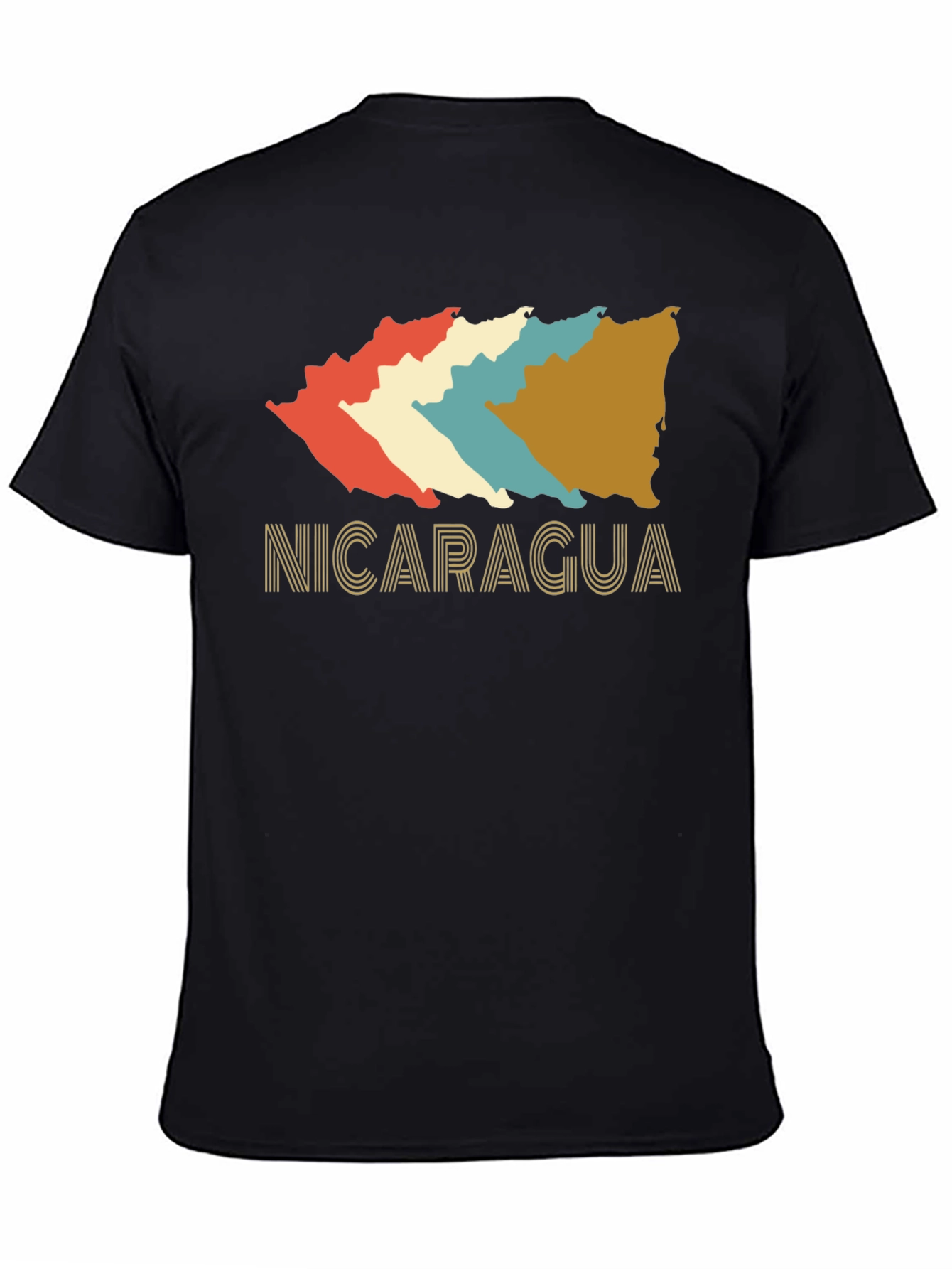 Nicaragua Retro T-Shirt - Black Cotton Tee