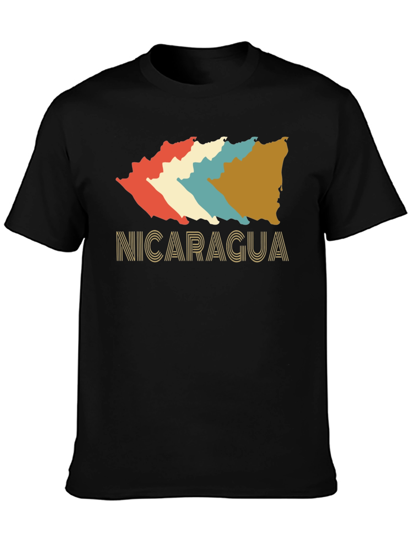 Nicaragua Retro T-Shirt - Black Cotton Tee