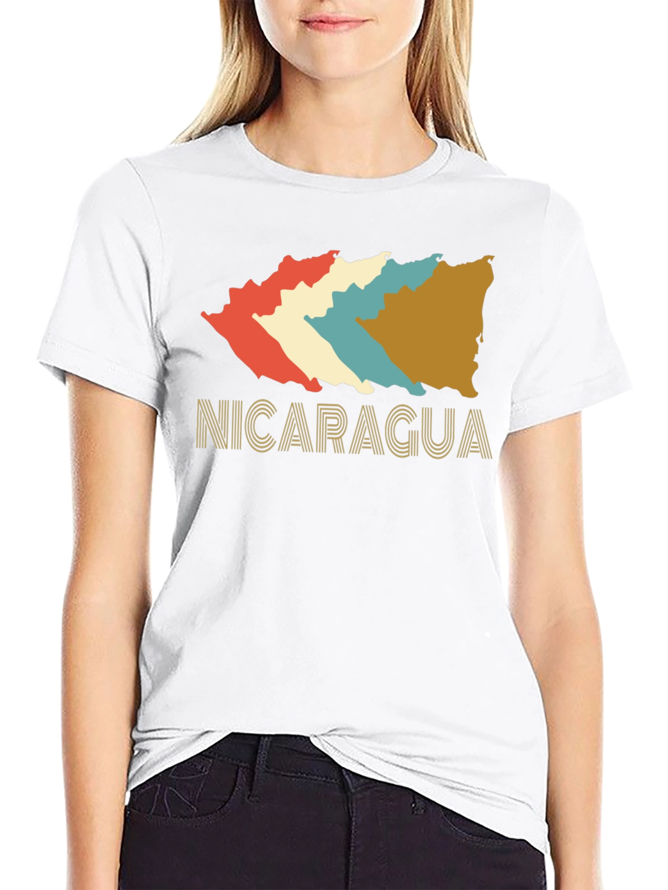 Nicaragua Retro T-Shirt - Black Cotton Tee