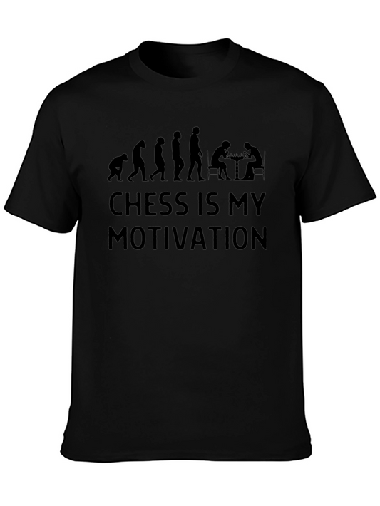Chess Is My Motivation Black Graphic T-Shirt