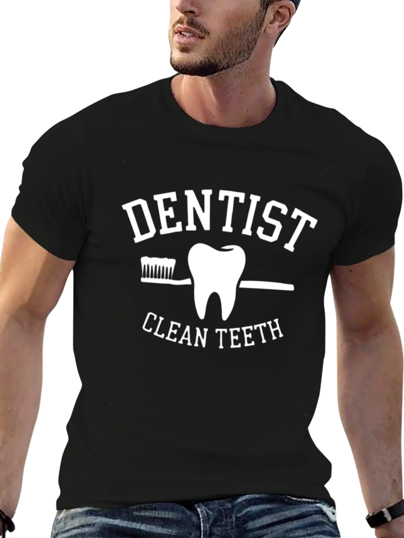 Dentist Clean Teeth Graphic Tee - Black