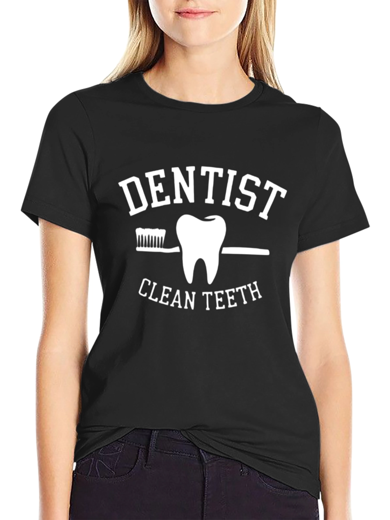Dentist Clean Teeth Graphic Tee - Black