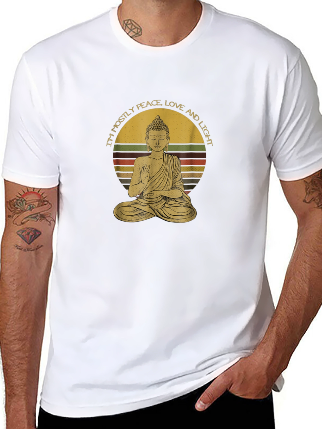 Buddha Peace Love Light Graphic Tee