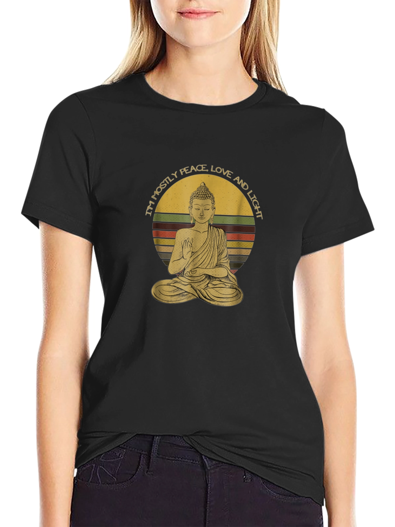 Buddha Peace Love Light Graphic Tee