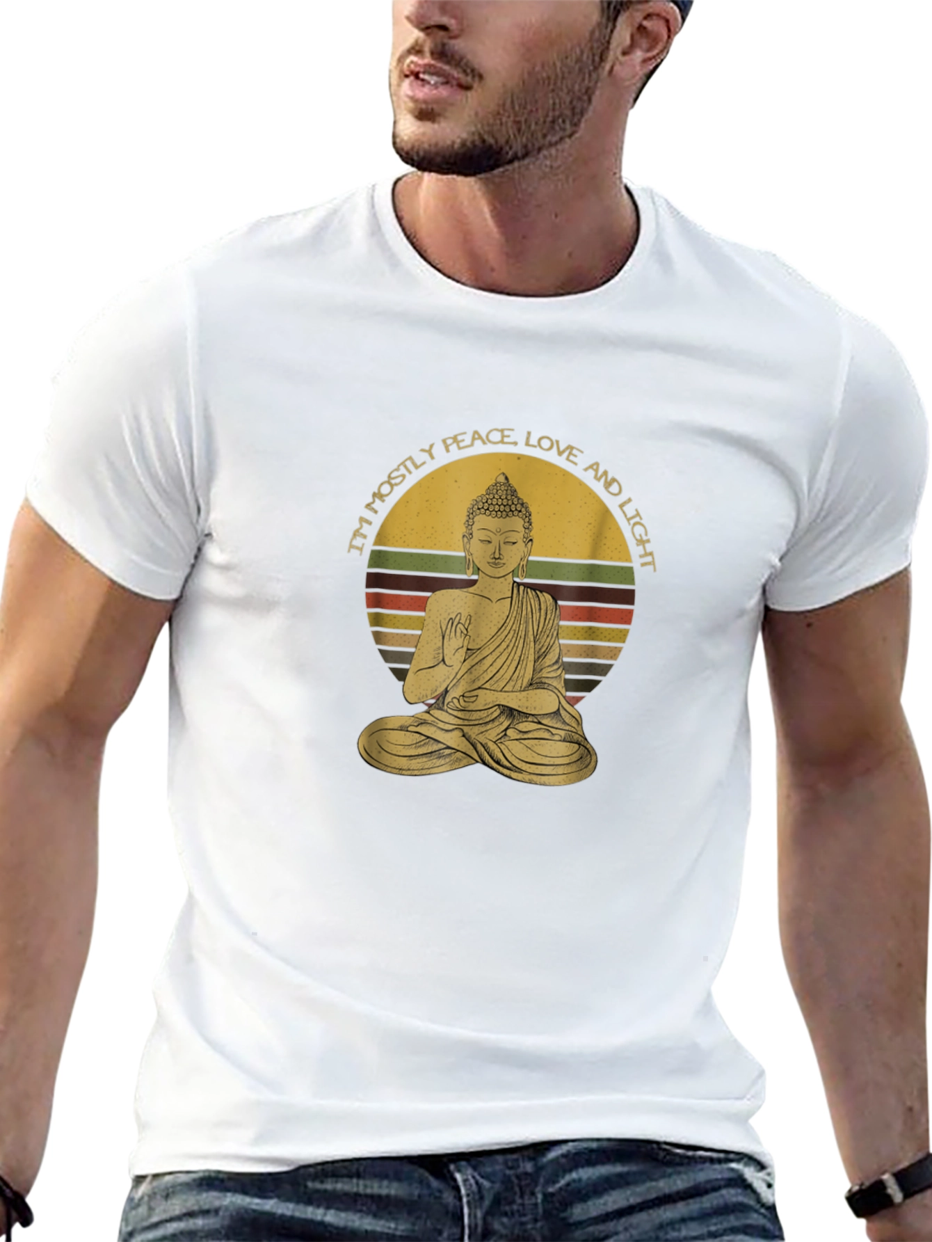 Buddha Peace Love Light Graphic Tee