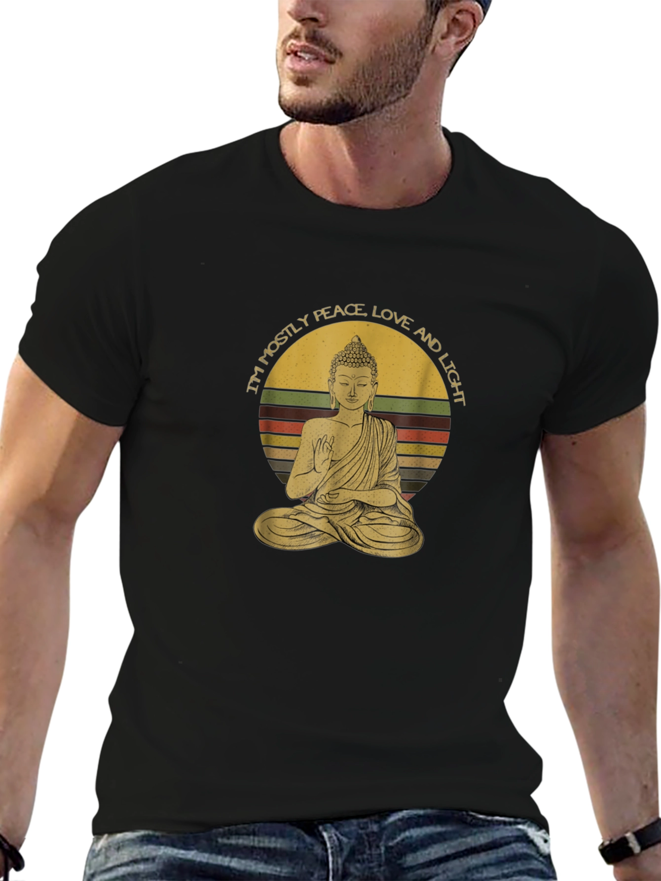 Buddha Peace Love Light Graphic Tee