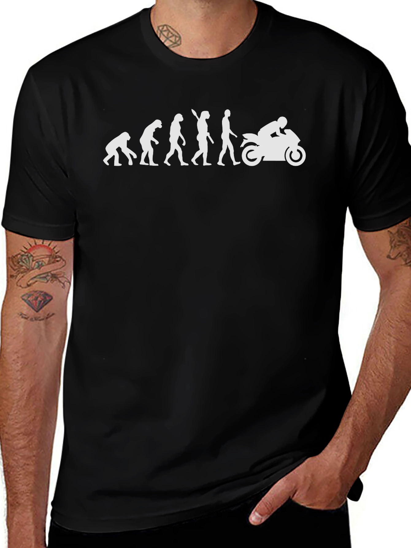 Evolution of Motorcycle T-Shirt - Black