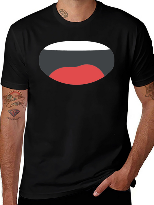 Funny Mouth Graphic Black T-Shirt