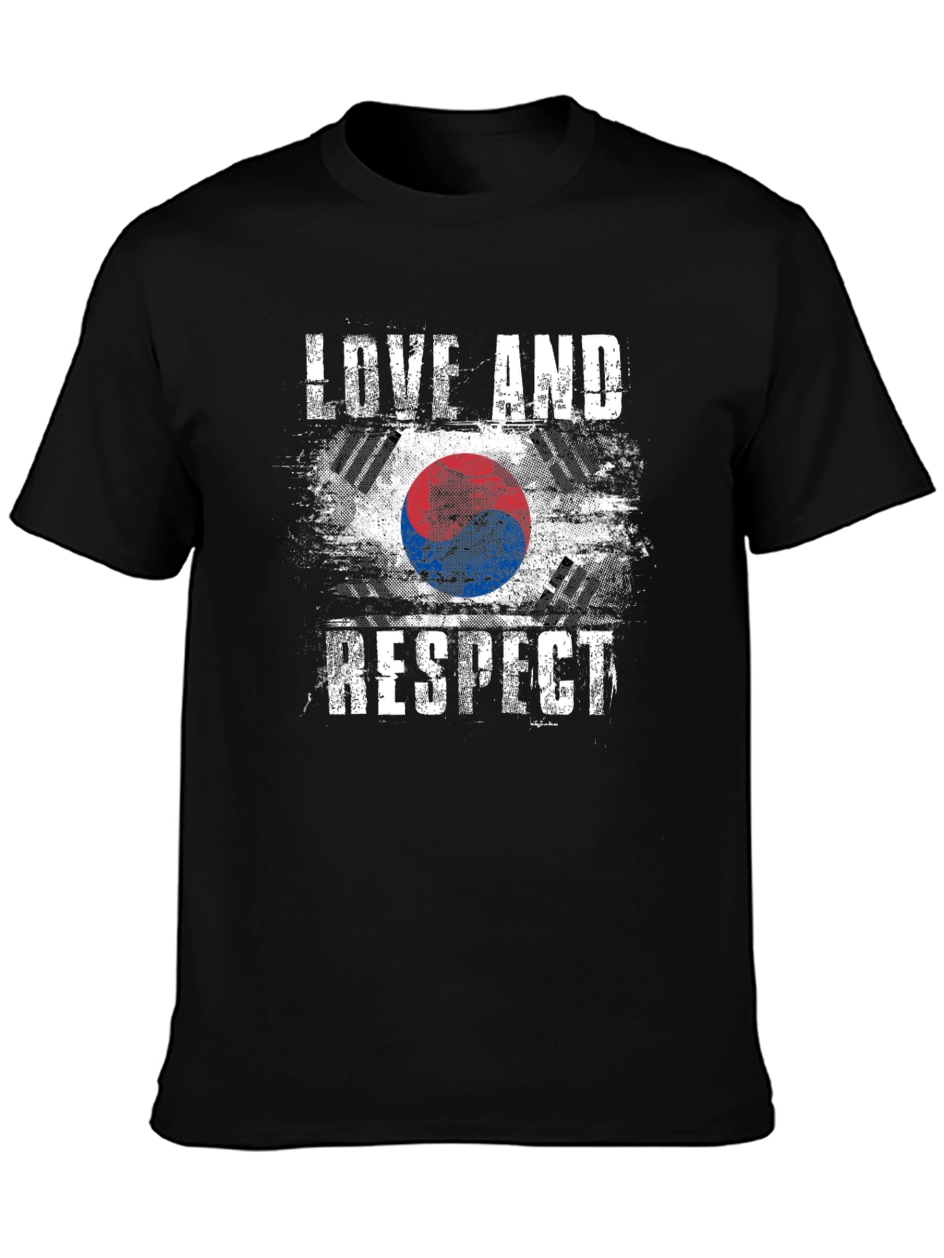 Love and Respect South Korea Flag Graphic T-Shirt