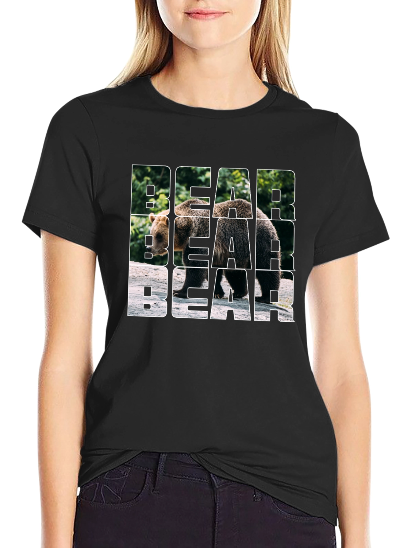 Bear Graphic Print Tee - Modern Streetwear Style