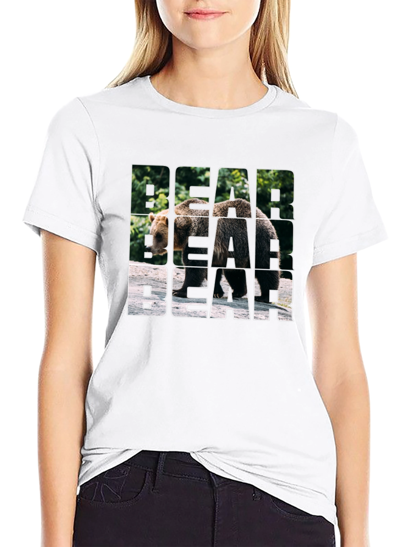 Bear Graphic Print Tee - Modern Streetwear Style