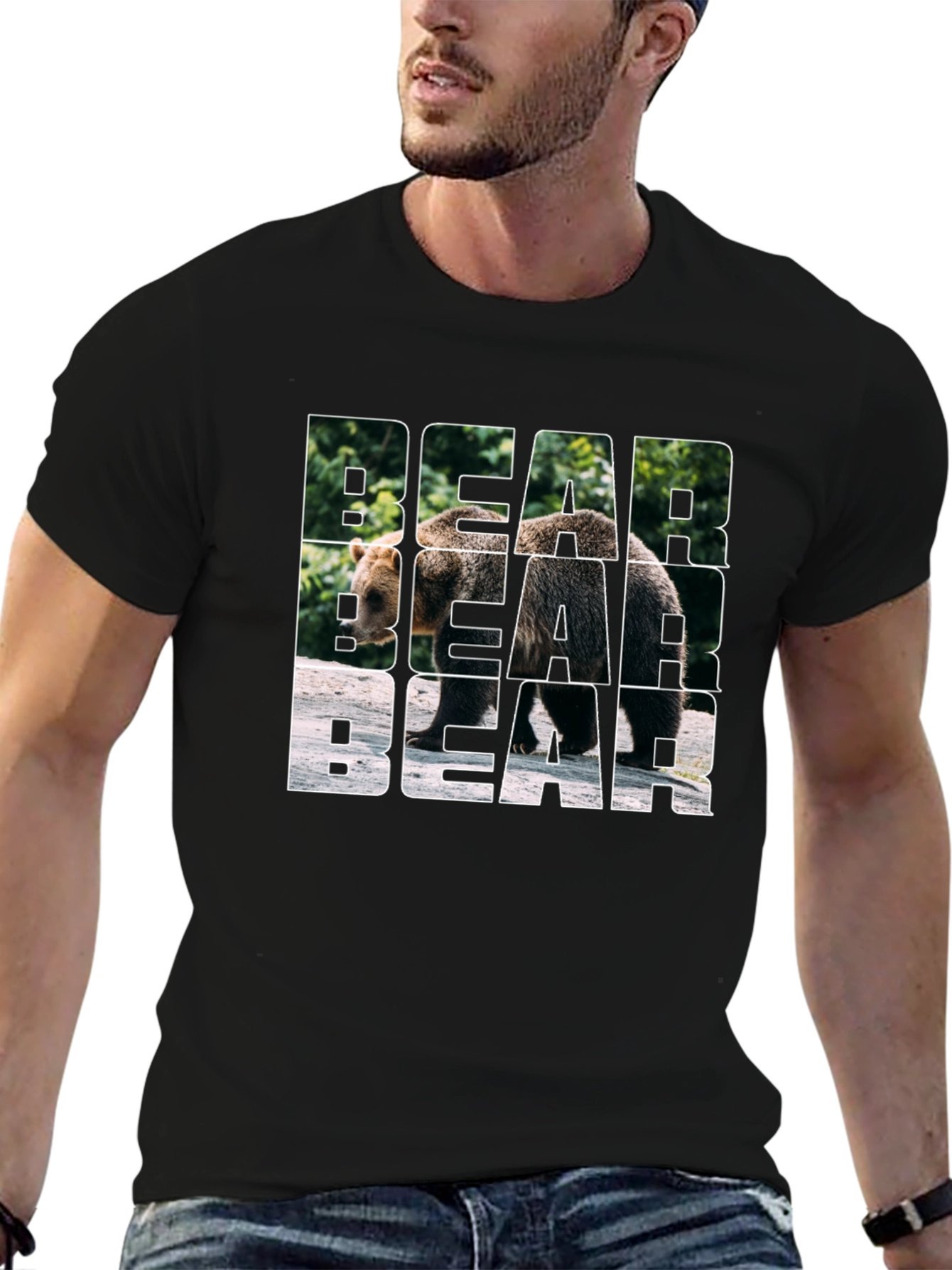 Bear Graphic Print Tee - Modern Streetwear Style