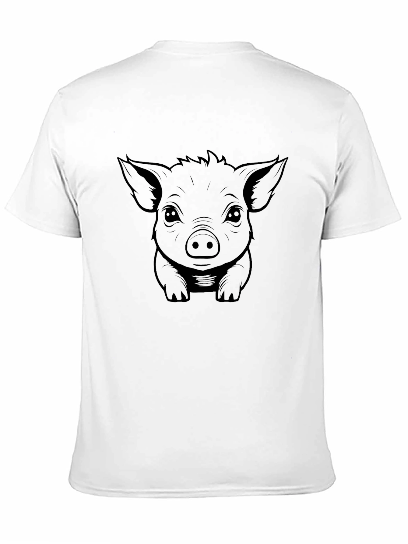 Black Piglet Graphic Tee - Cute Animal Print