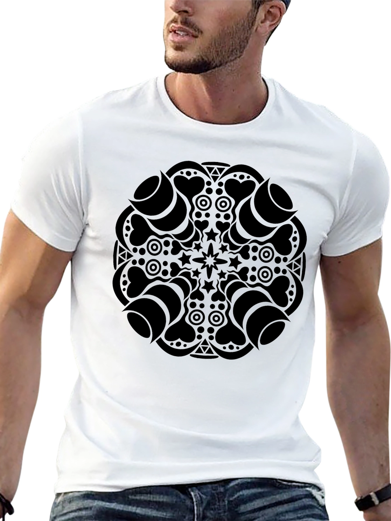 Black Mandala Graphic Tee - Stylish Unisex T-Shirt