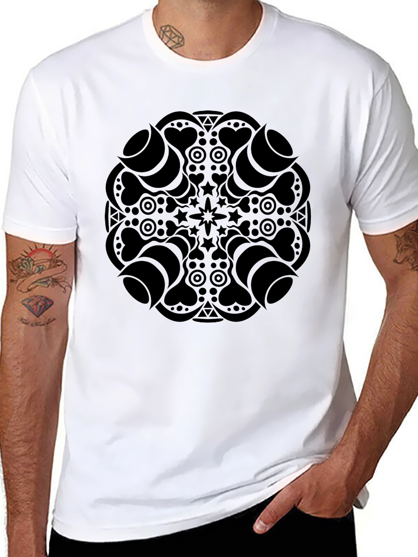 Black Mandala Graphic Tee - Stylish Unisex T-Shirt