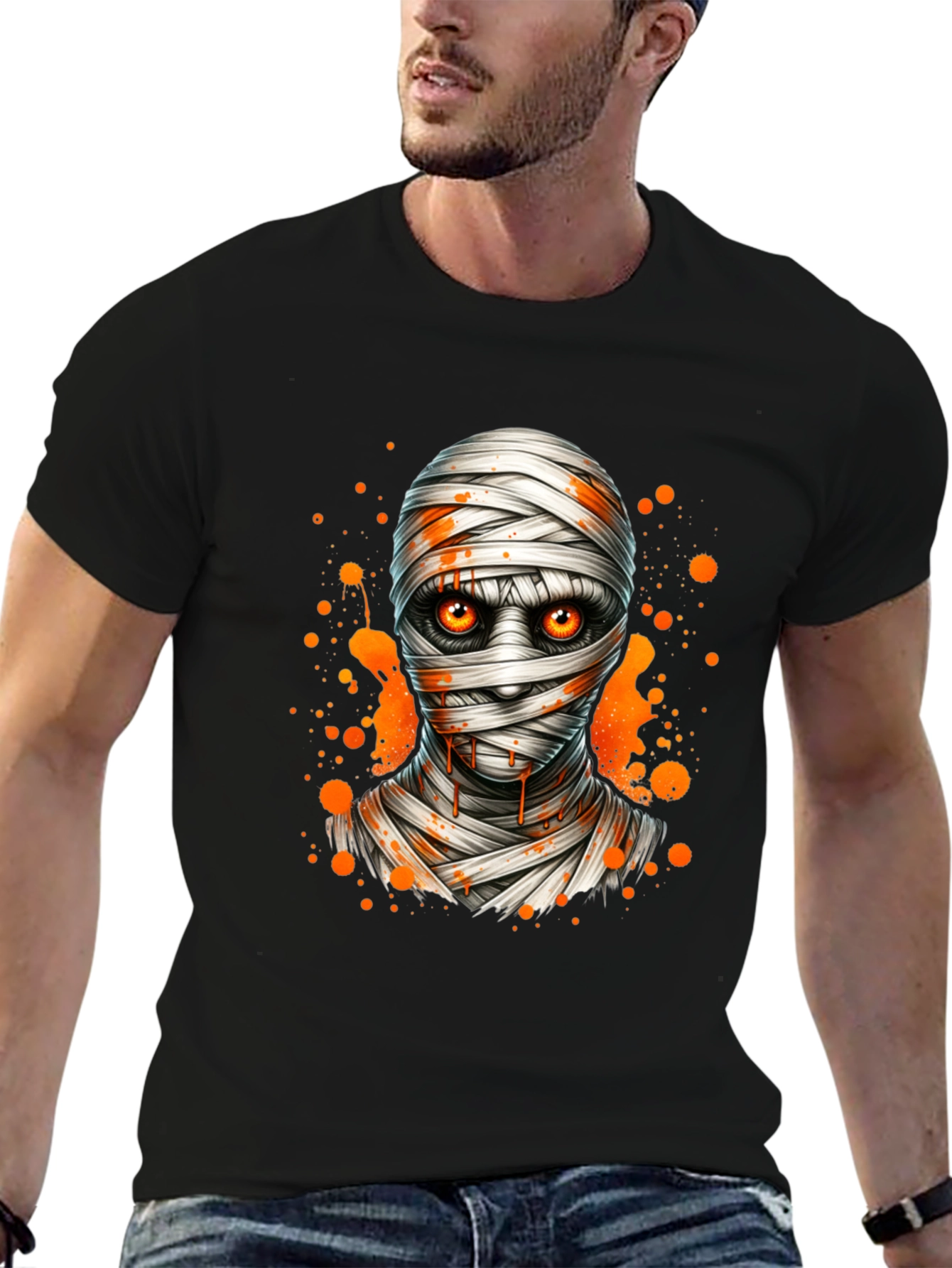 Mummy Graphic Tee - Halloween Spooky T-Shirt