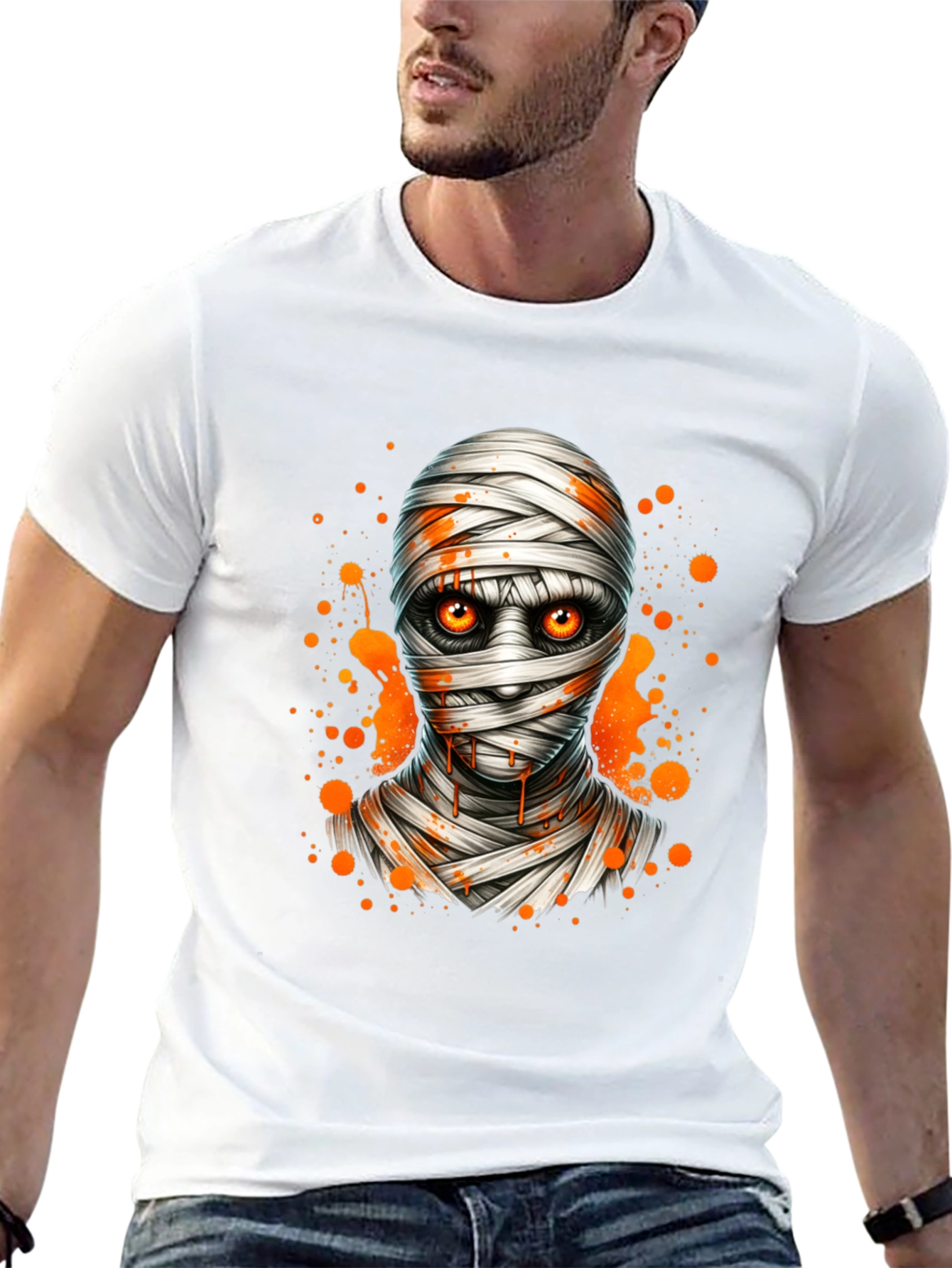 Mummy Graphic Tee - Halloween Spooky T-Shirt