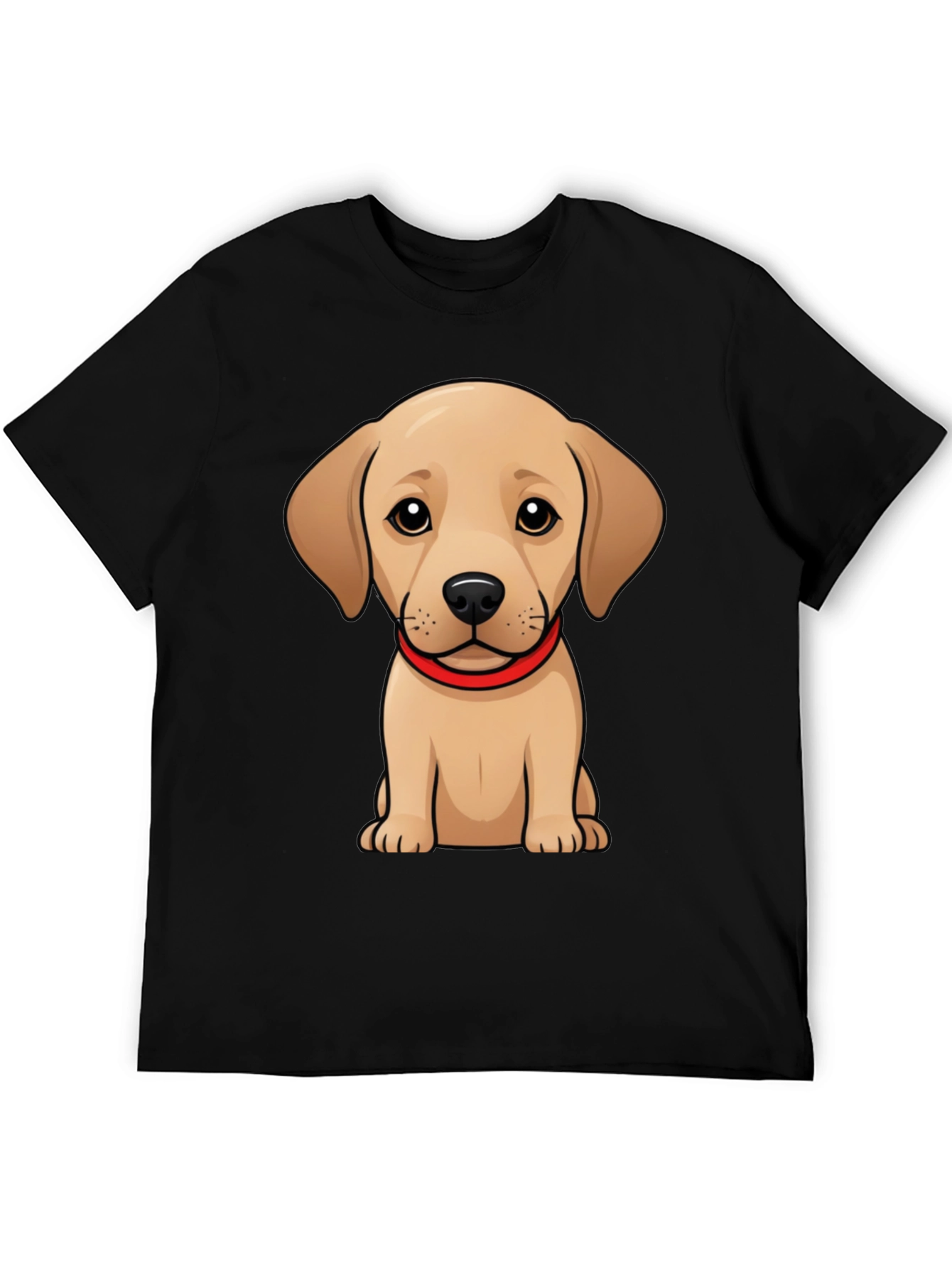 Cute Puppy T-Shirt - Black Crew Neck Tee