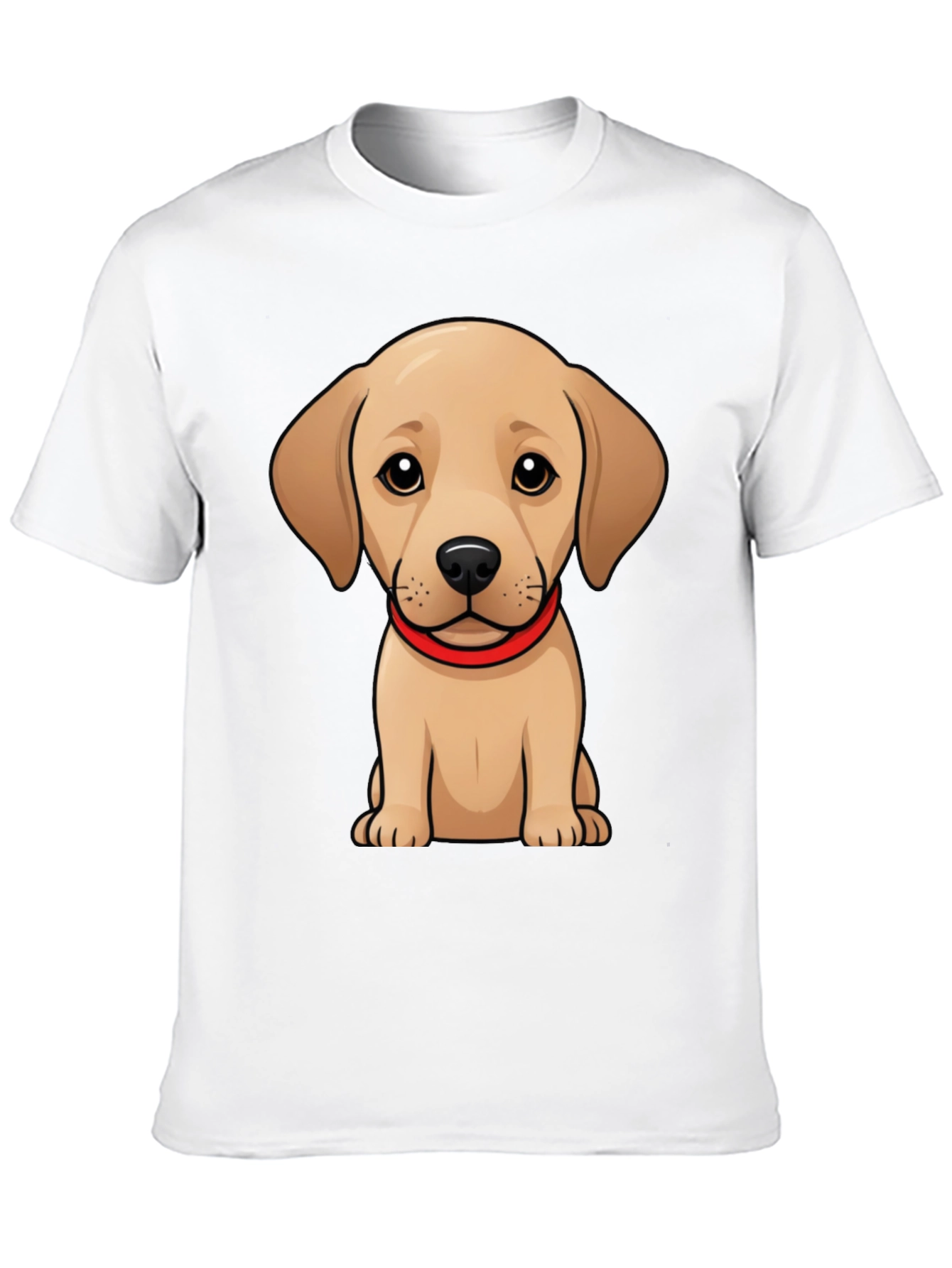 Cute Puppy T-Shirt - Black Crew Neck Tee