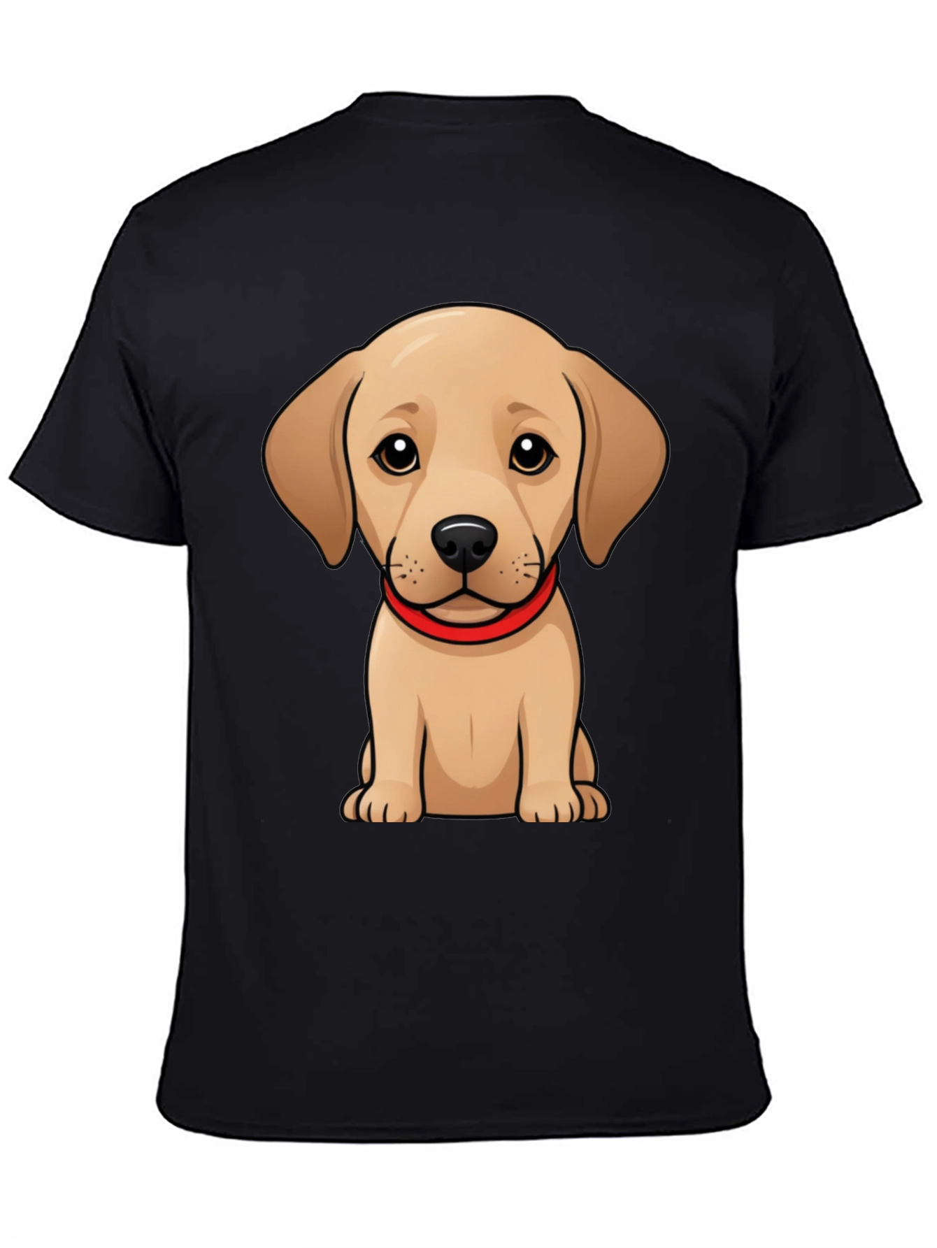 Cute Puppy T-Shirt - Black Crew Neck Tee