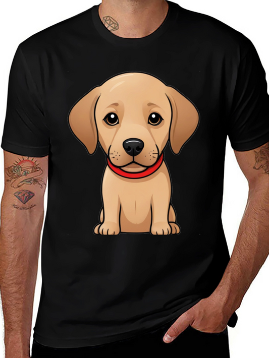 Cute Puppy T-Shirt - Black Crew Neck Tee