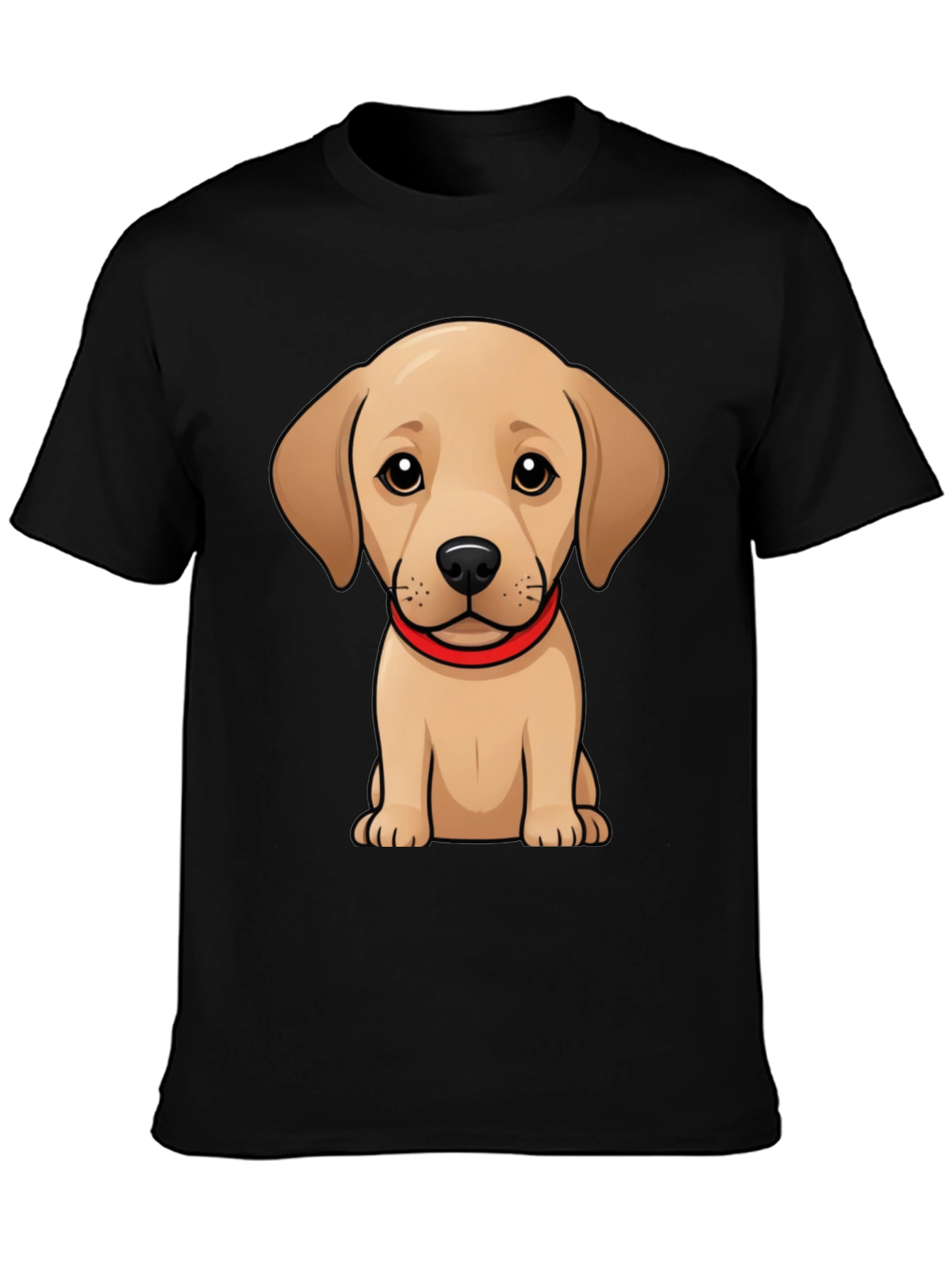 Cute Puppy T-Shirt - Black Crew Neck Tee