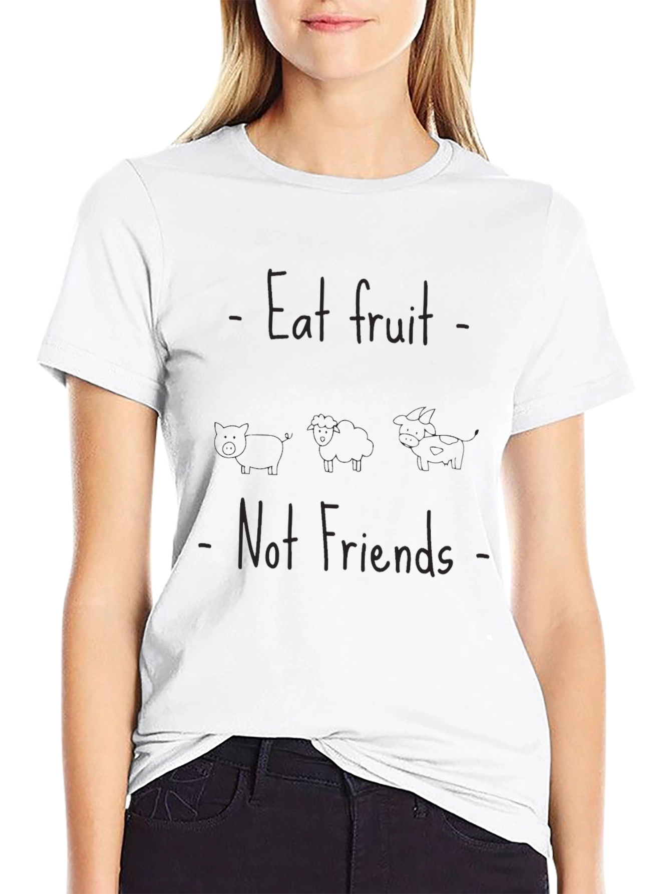 Eat Fruit Not Friends Black Graphic Tee