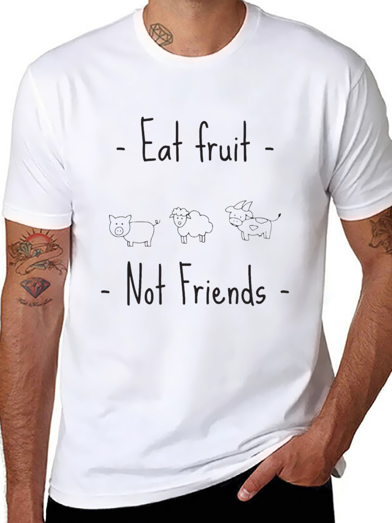 Eat Fruit Not Friends Black Graphic Tee