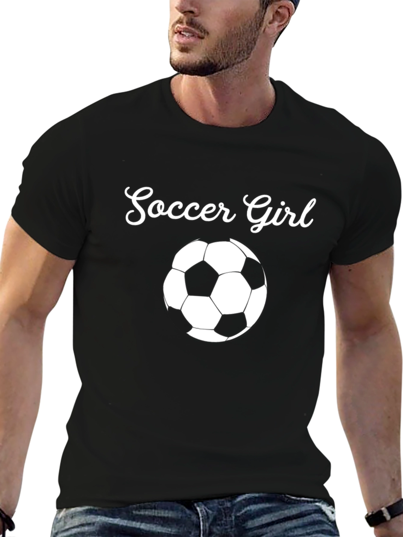Soccer Girl T-Shirt - Black Graphic Tee