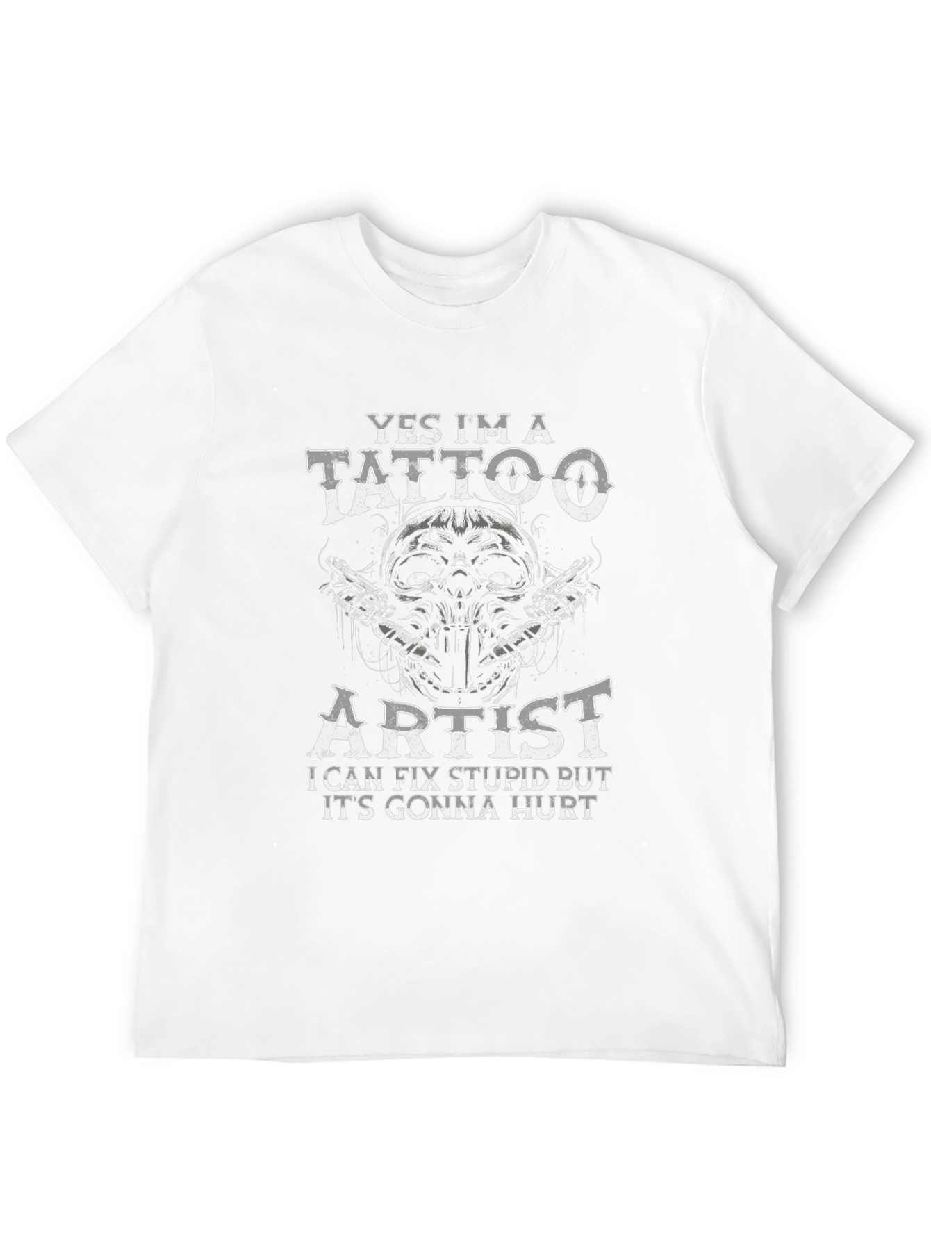 Yes Im a Tattoo Artist T-Shirt Funny Skull Design