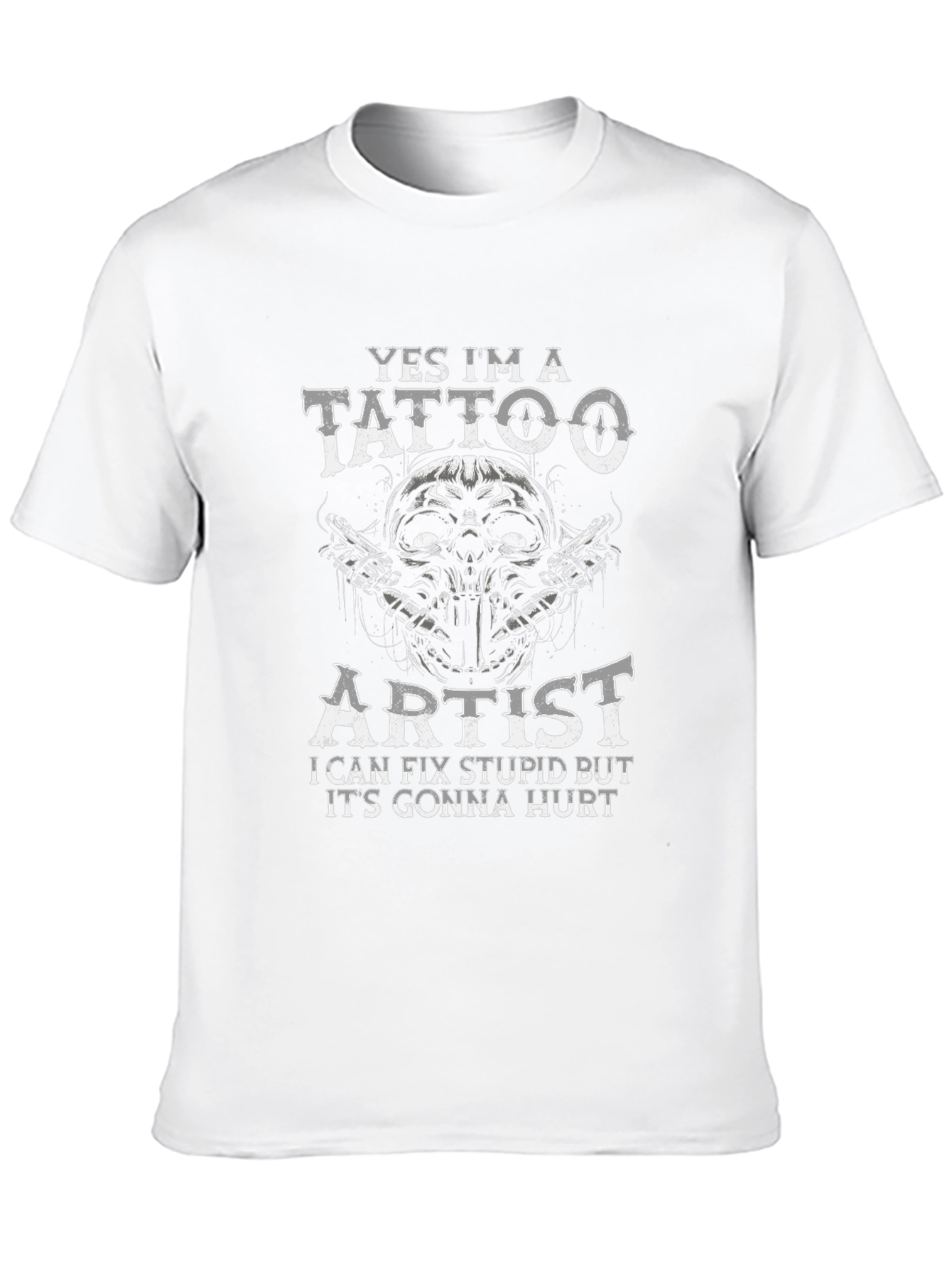 Yes Im a Tattoo Artist T-Shirt Funny Skull Design