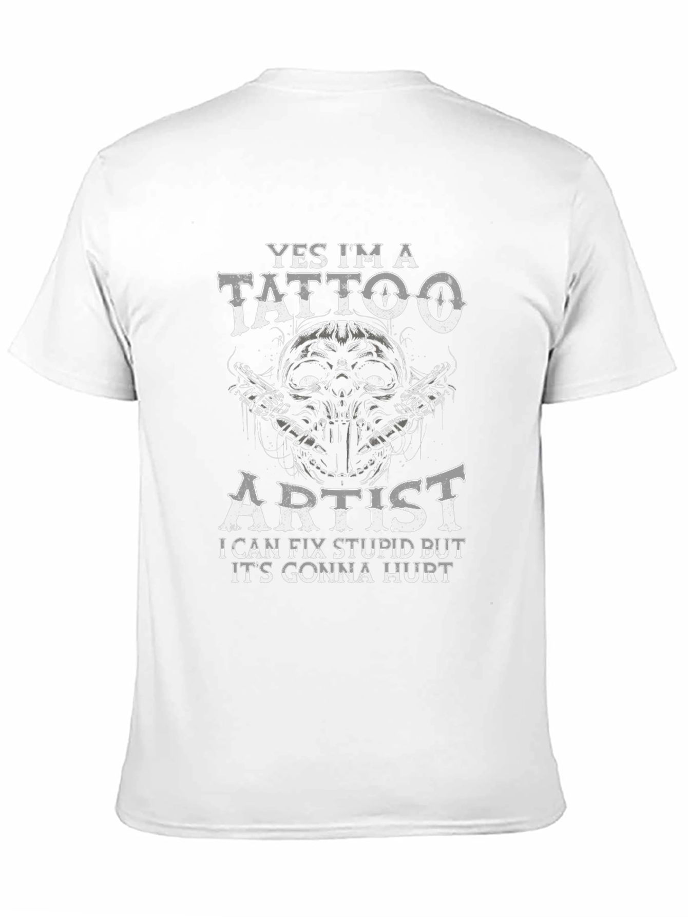Yes Im a Tattoo Artist T-Shirt Funny Skull Design