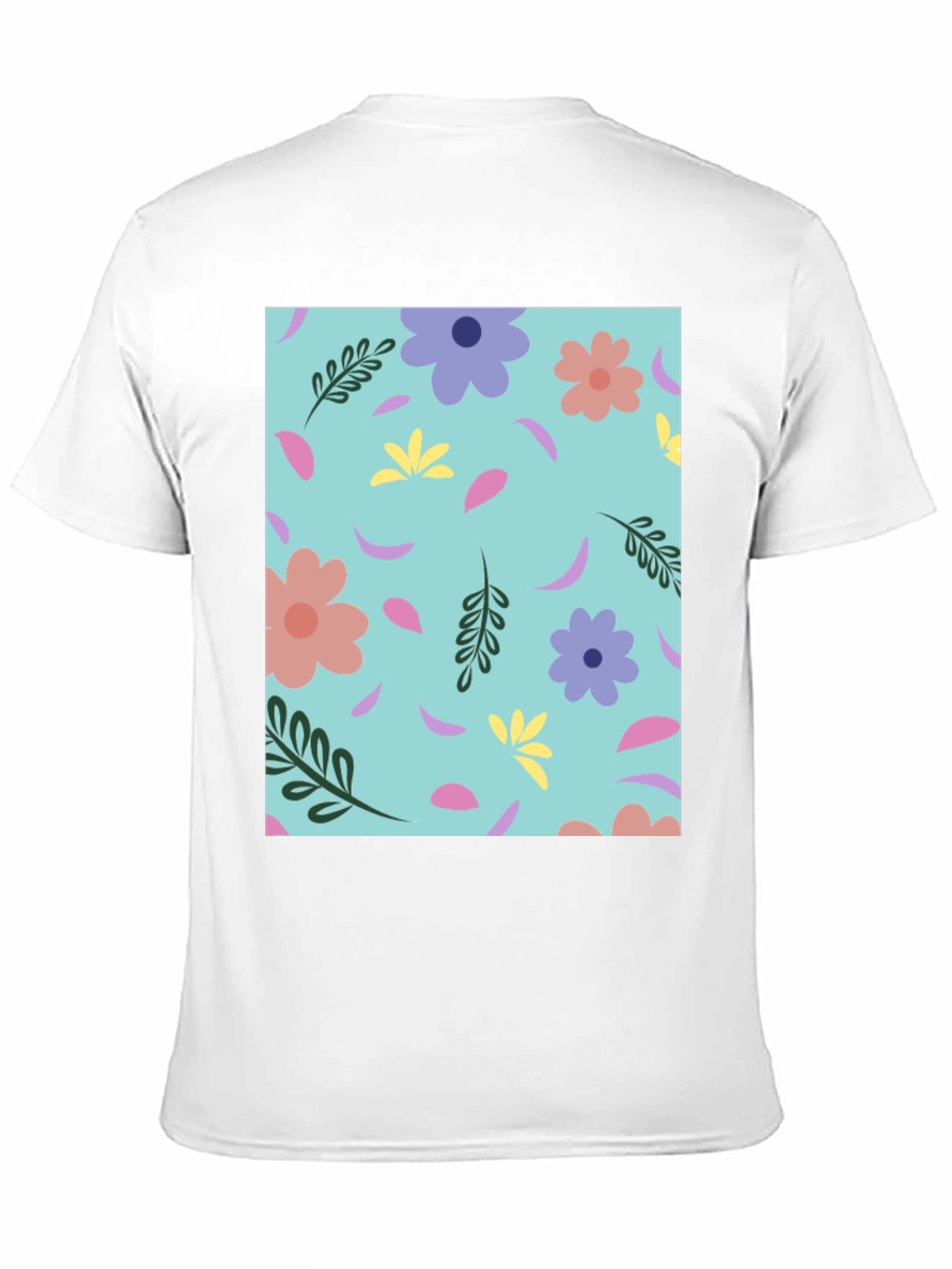 Floral Pattern Crew Neck T-Shirt