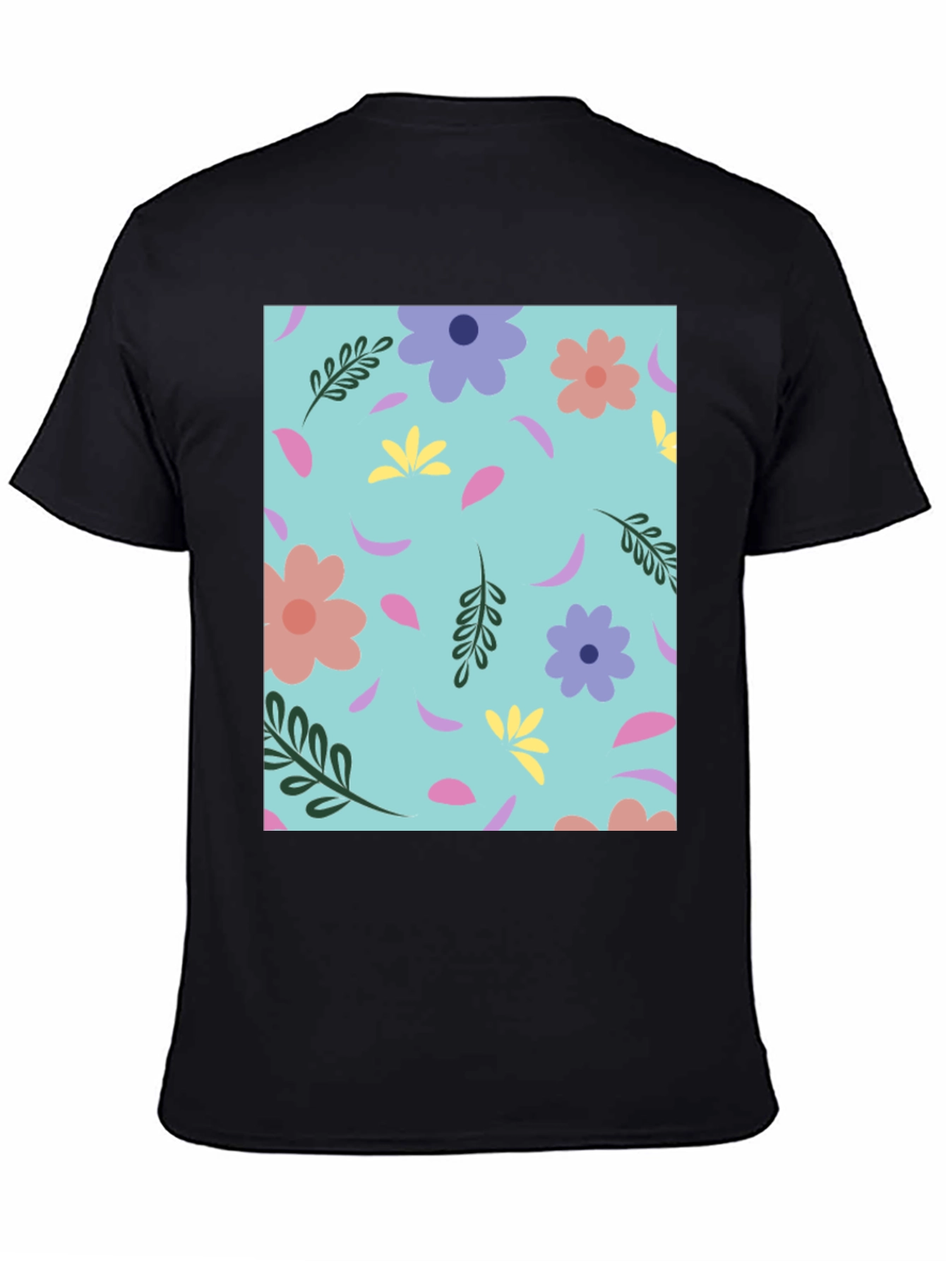 Floral Pattern Crew Neck T-Shirt