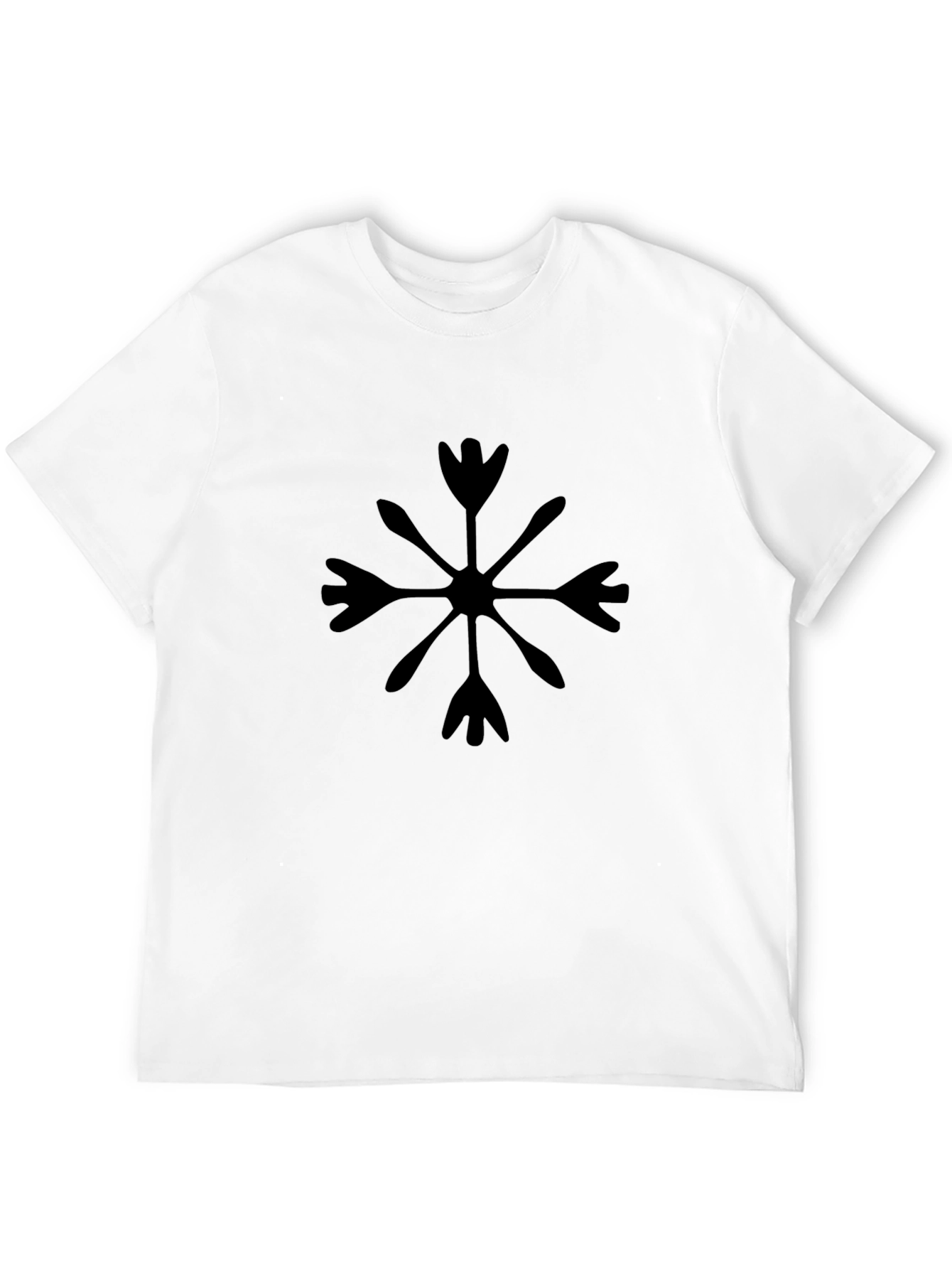 Black Graphic Tee: Unique Snowflake Design