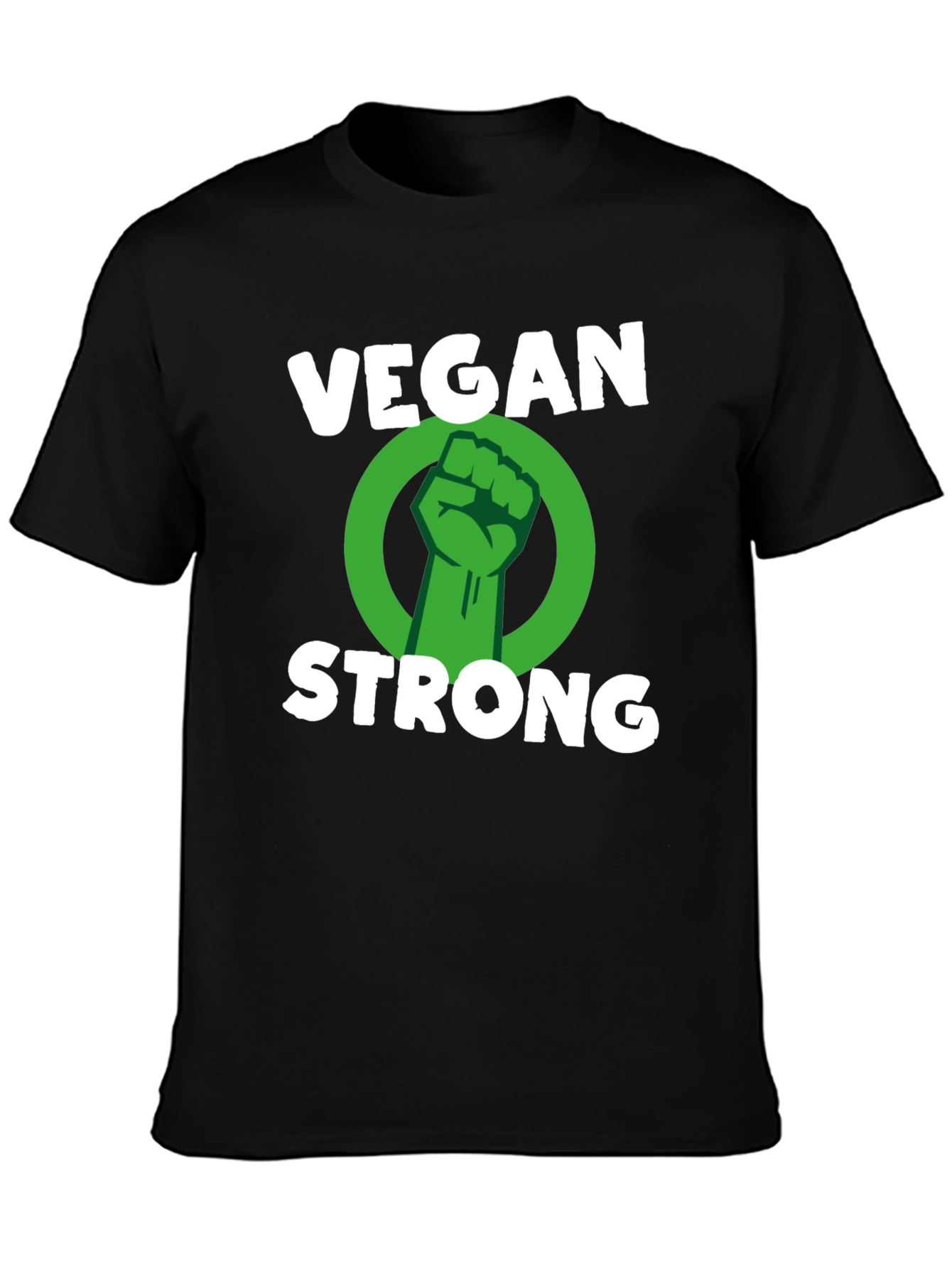 Vegan Strong T-Shirt - Black Graphic Tee