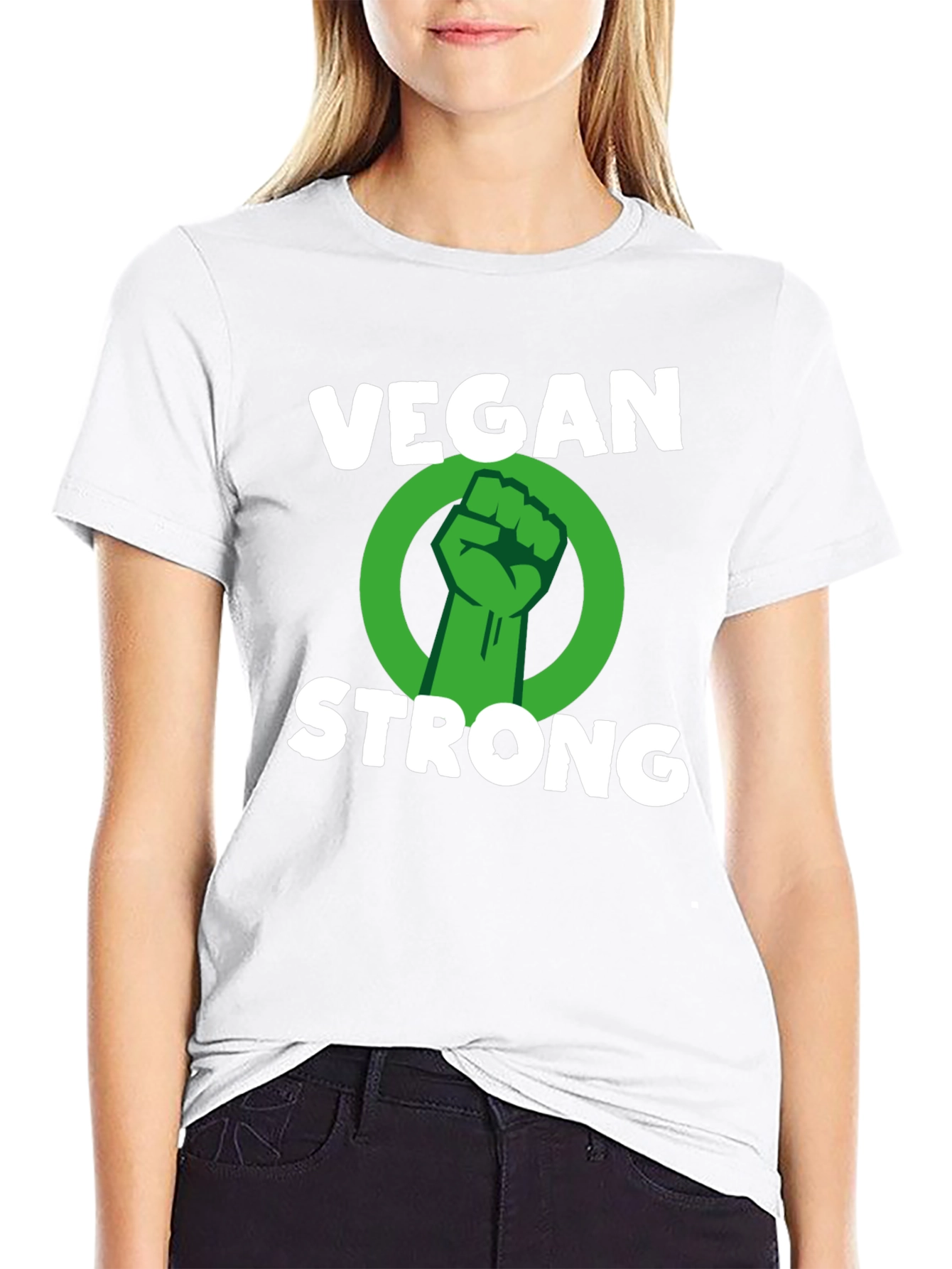 Vegan Strong T-Shirt - Black Graphic Tee
