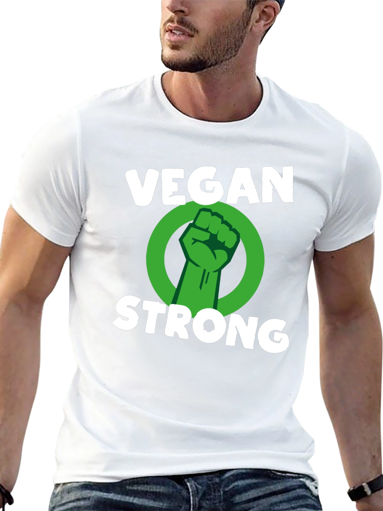 Vegan Strong T-Shirt - Black Graphic Tee