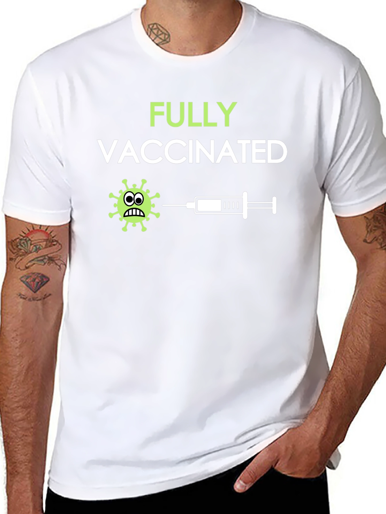 Fully Vaccinated Graphic Tee - Black Cotton T-Shirt